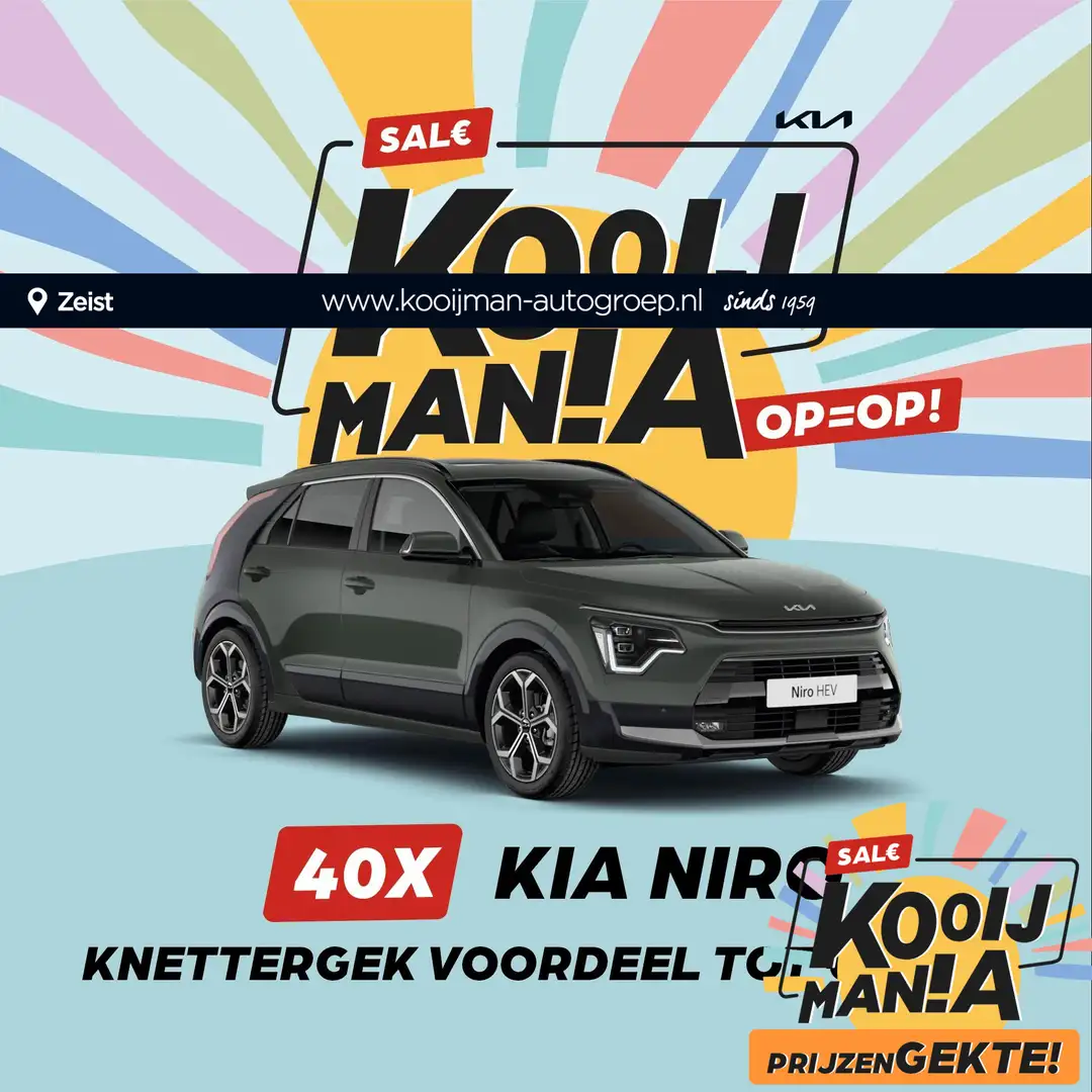Kia Niro 1.6 GDi Hybrid DynamicLine ANWB Private lease nu V Fehér - 1