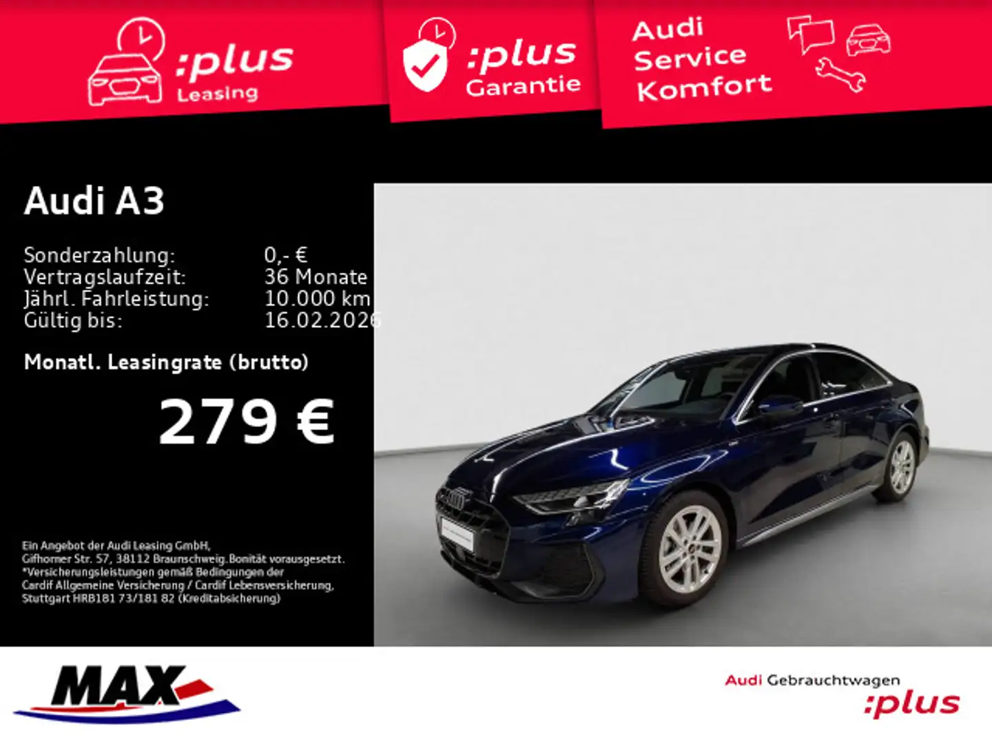 Audi A3 30 TFSI S LINE LED+AHK+NAVI+VCP+KAM Blau - 1