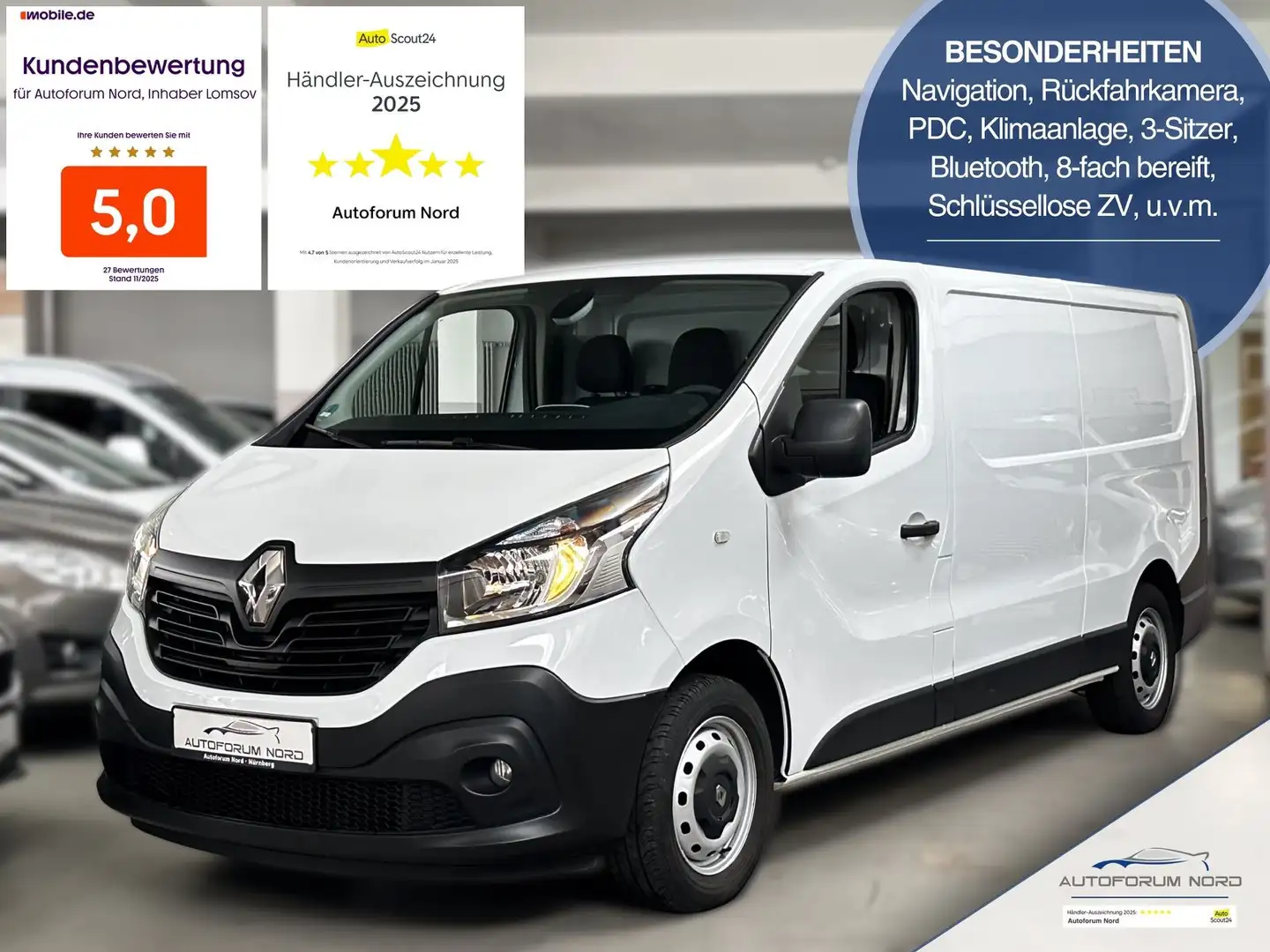 Renault Trafic Kasten L2H1 Komfort *NAVI*KAMERA*KLIMA* Weiß - 1