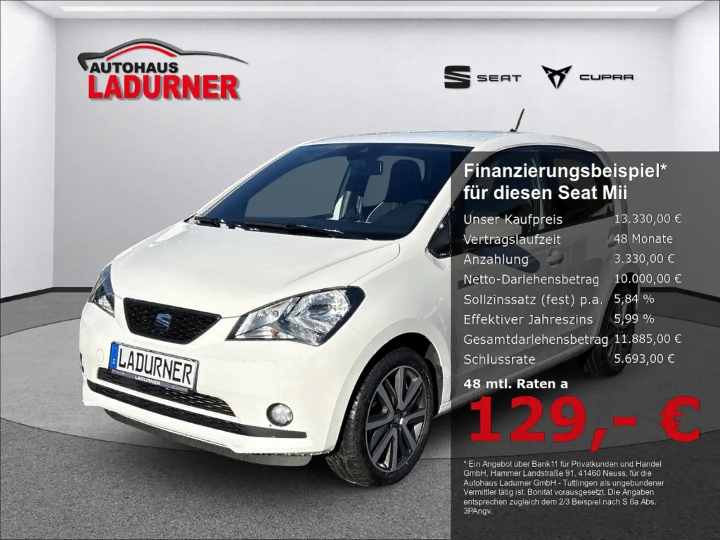 SEAT Mii electric Plus *FullLink+Klimaautom+SHZ+Spurhalteas Weiß - 1