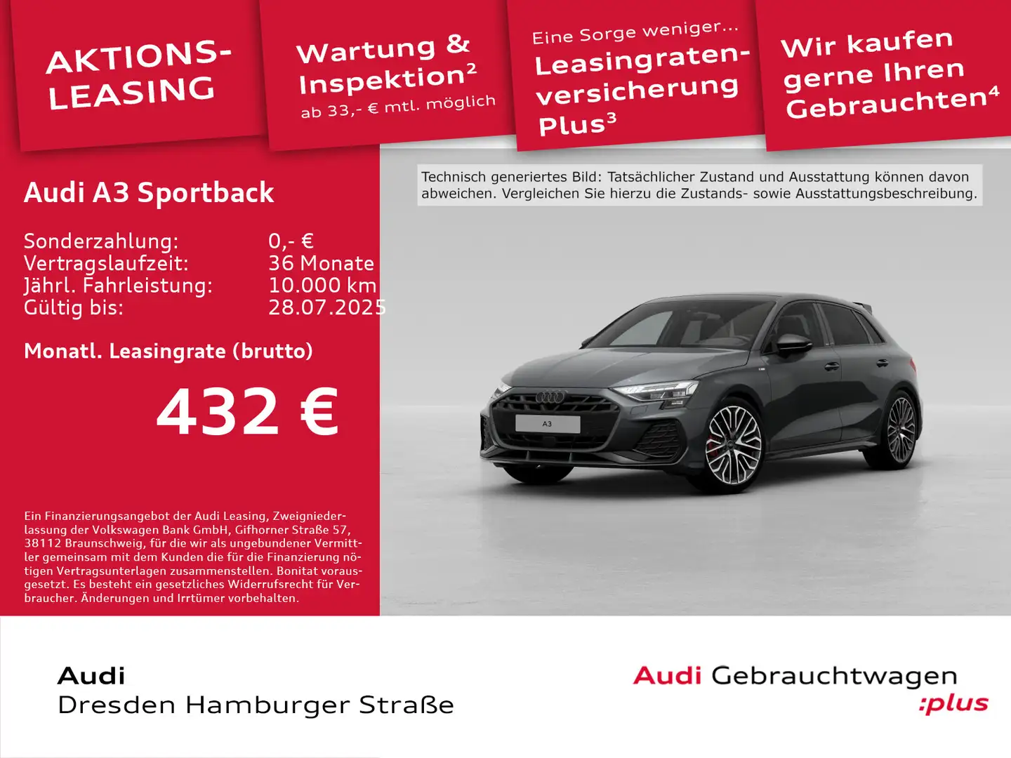 Audi A3 35 TDI S line Matrix Standhz. AHZV Grau - 1
