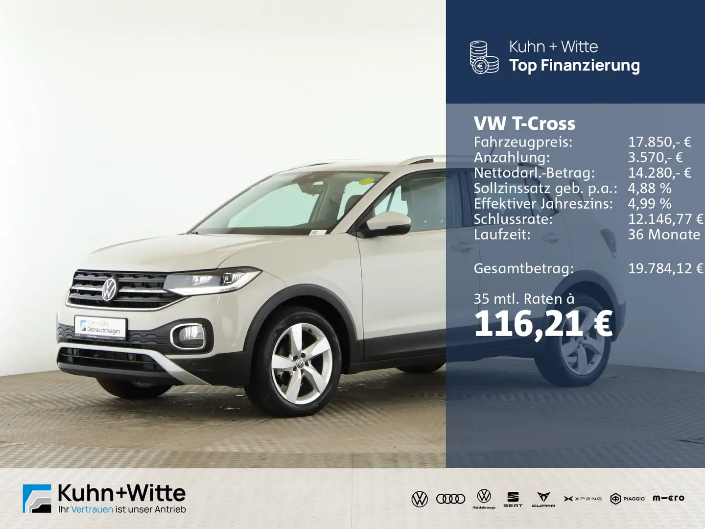 Volkswagen T-Cross 1.0 TSI Style *LED*PDC*SHZ*Audio* Gri - 1