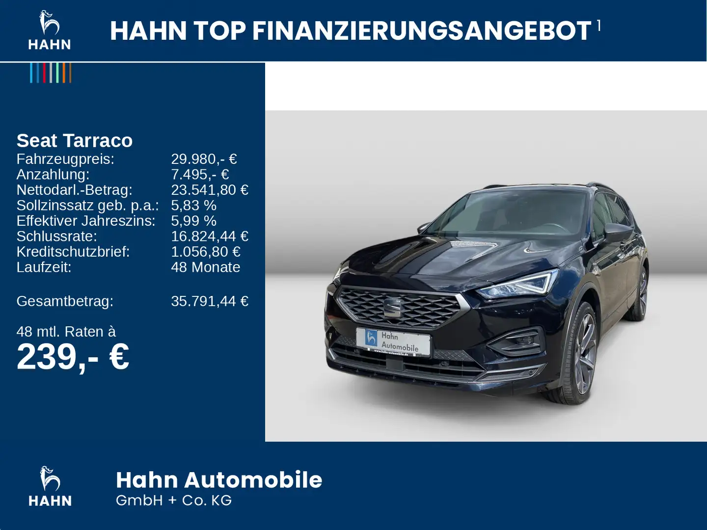 SEAT Tarraco 2.0 TDI DSG FR 4Drive DCC Standhzg Leder Schwarz - 2