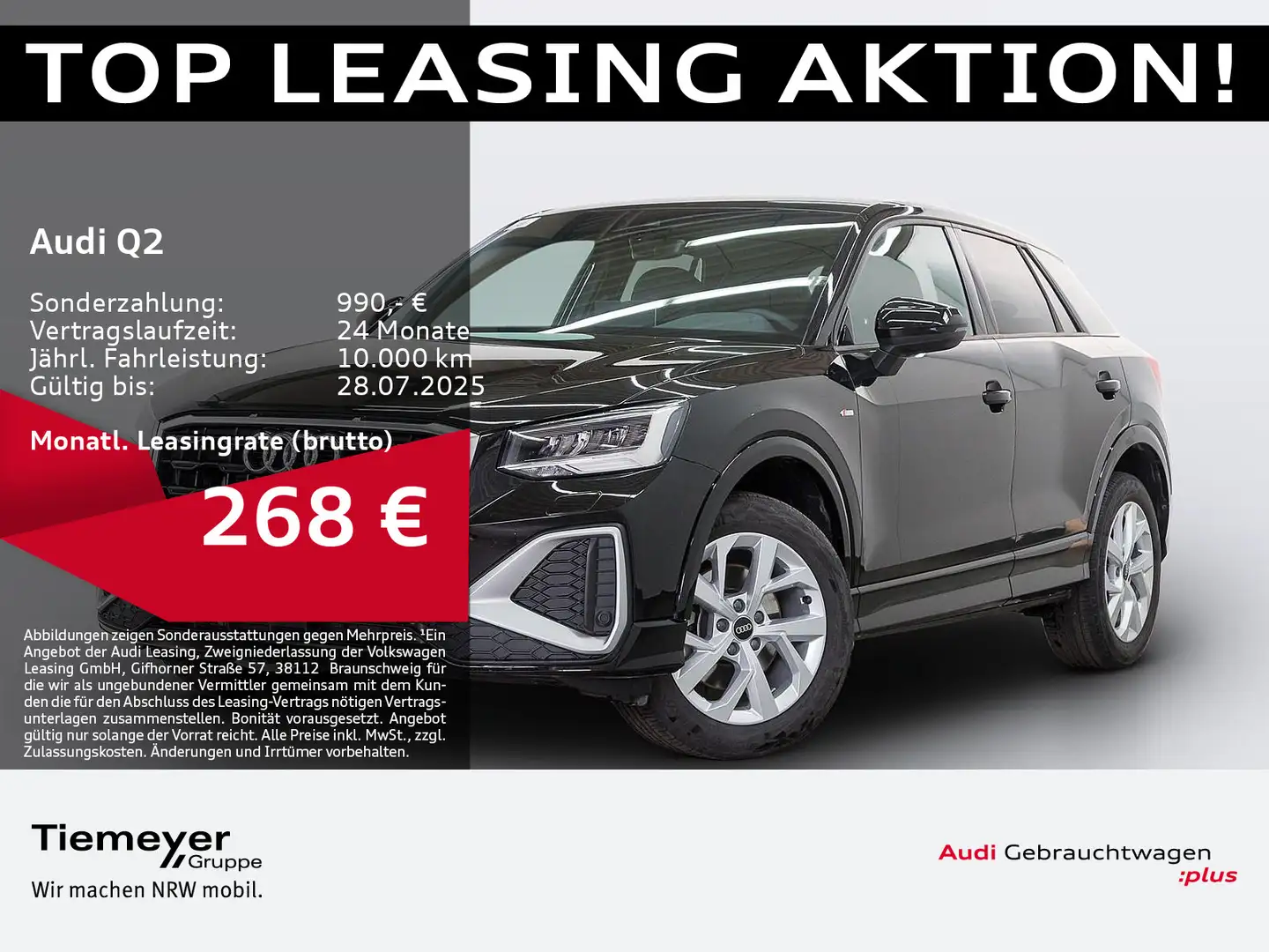 Audi Q2 35 TDI 2x LINE LEDER AHK NAVI+ VIRTUAL Schwarz - 1