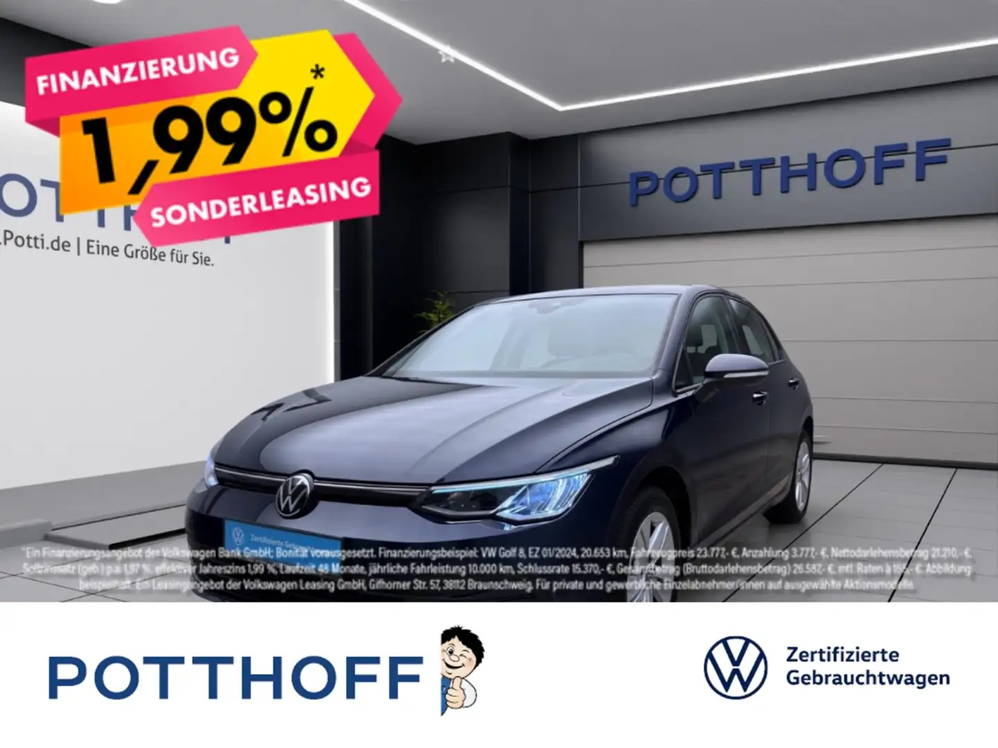 Volkswagen Golf 1.0 eTSI DSG LIFE ACC PDC LED NAVI SITZHZG Blau - 1