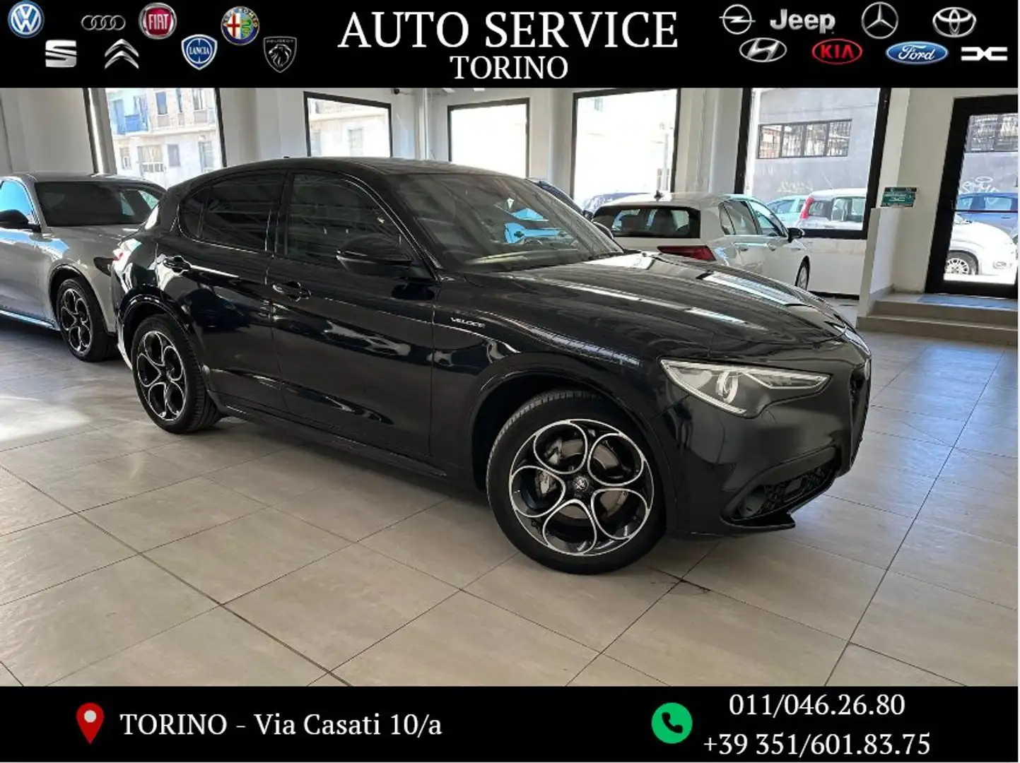 Alfa Romeo Stelvio Stelvio 2022 2.2 VELOCE Q4 210cv auto KM REALI Nero - 1