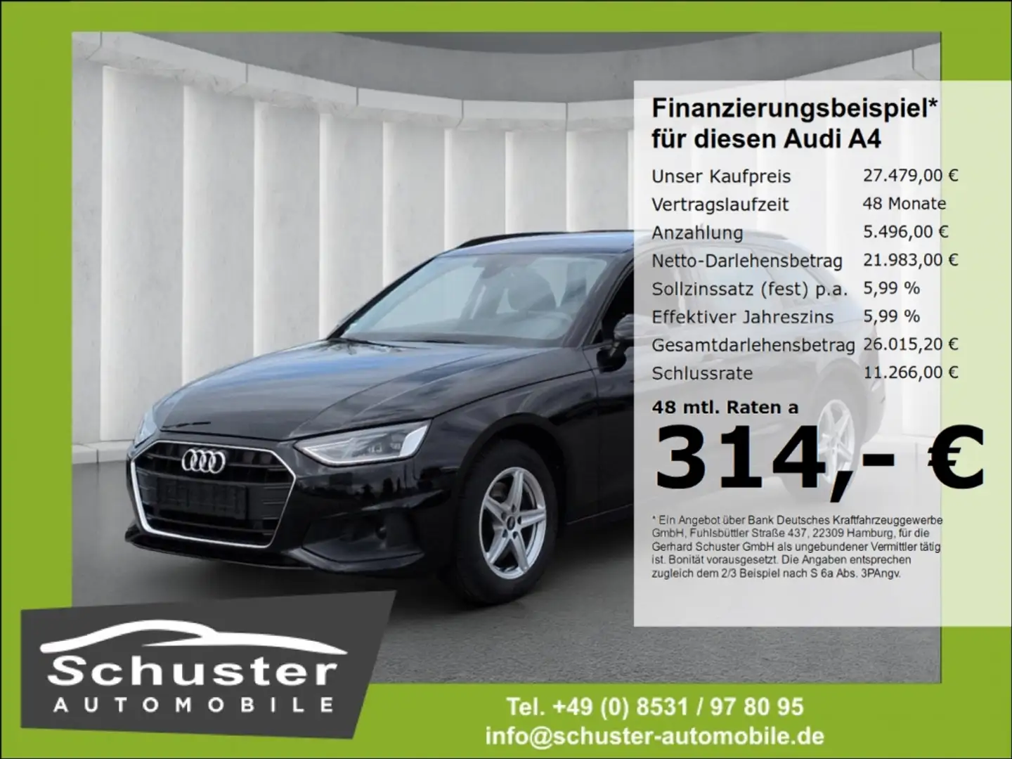 Audi A4 Avant 35TDI*S-tro 2xMassage Navi Temp LED SHZ Schwarz - 1
