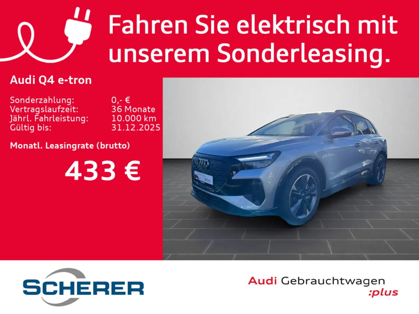 Audi Q4 e-tron Q4 45 e-tron Advanced AHK/EPH plus/uvm. Silber - 1