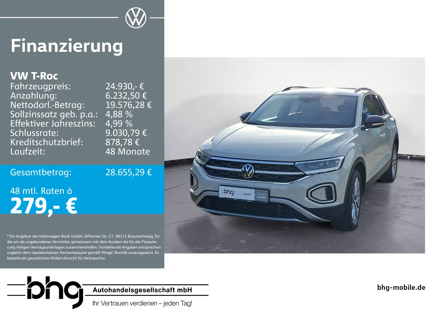 Volkswagen T-Roc Life 1.5 l TSI OPF Grau - 1