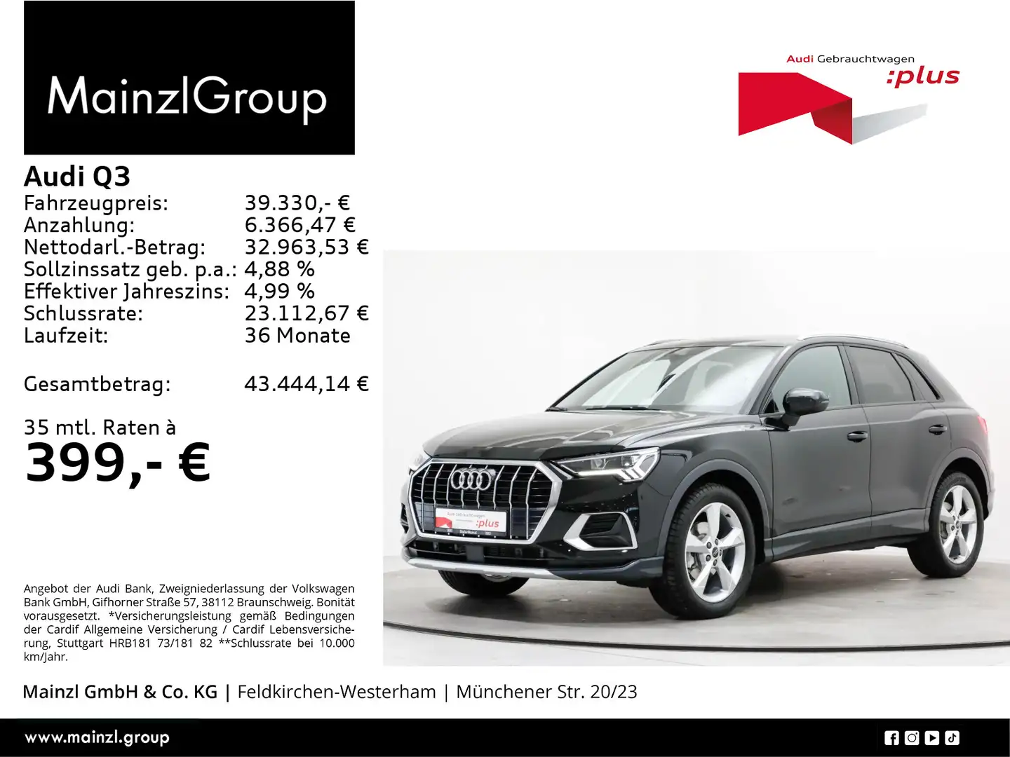 Audi Q3 35 TFSI S tronic S line AHK Navi SHZ Virtual Schwarz - 1