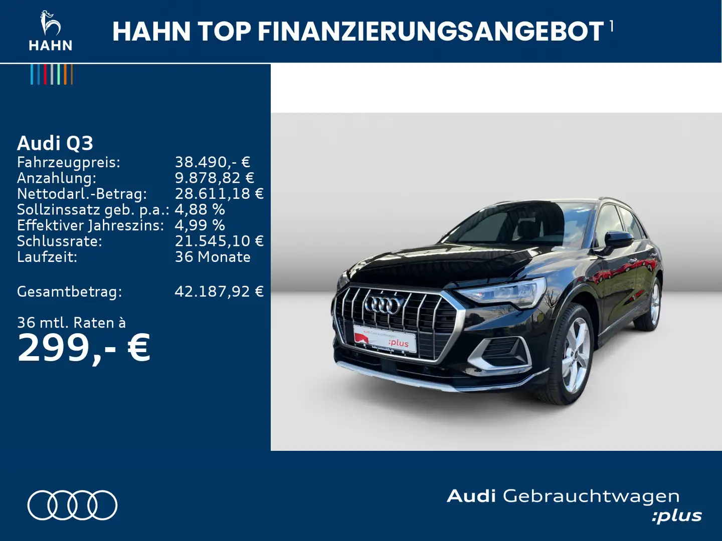 Audi Q3 Advanced 40TDI qua S-Trc Virtual AHK CAM Schwarz - 2