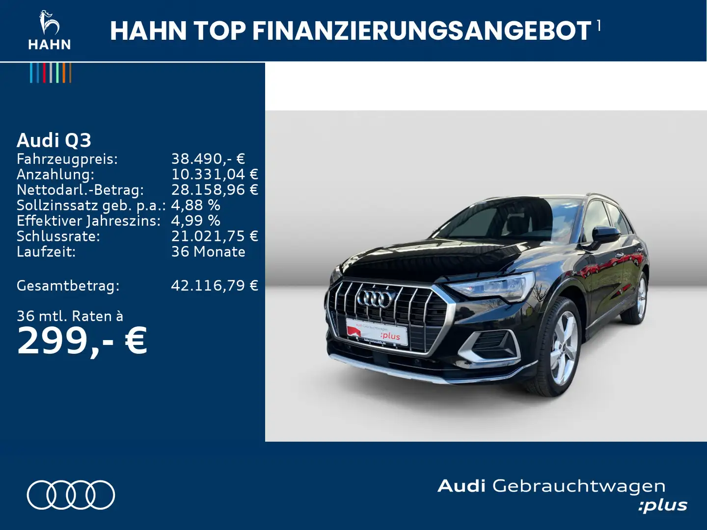 Audi Q3 Advanced 40TDI qua S-Trc Virtual AHK CAM Schwarz - 2