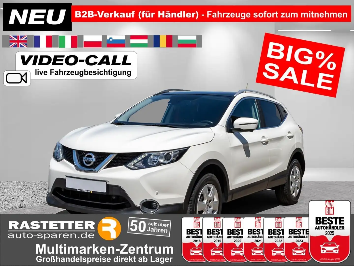 Nissan Qashqai DIG-T n-connecta Pano+Navi+360+SHZ+PDC+Privacy+Kli Weiß - 1