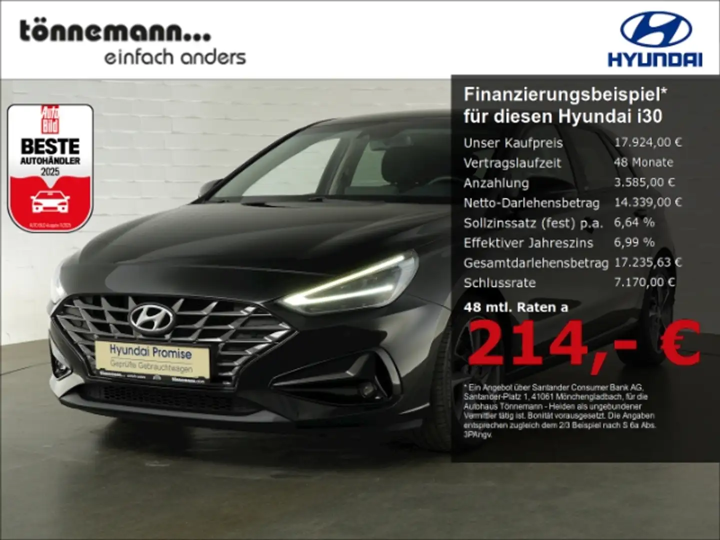 Hyundai i30 FACELIFT T-GDI EDITION 30 PLUS+LED+NAVI+RÜCKFAHRKA Schwarz - 1