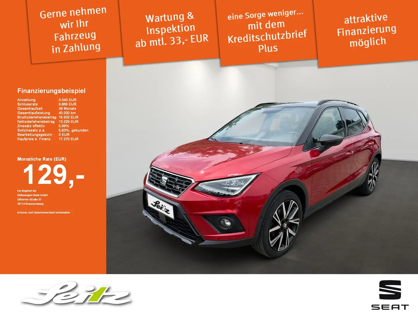 SEAT Arona 1.0 TSI FR LED. Navi. Rückfahrkamera. Einparkhilfe Rouge - 1