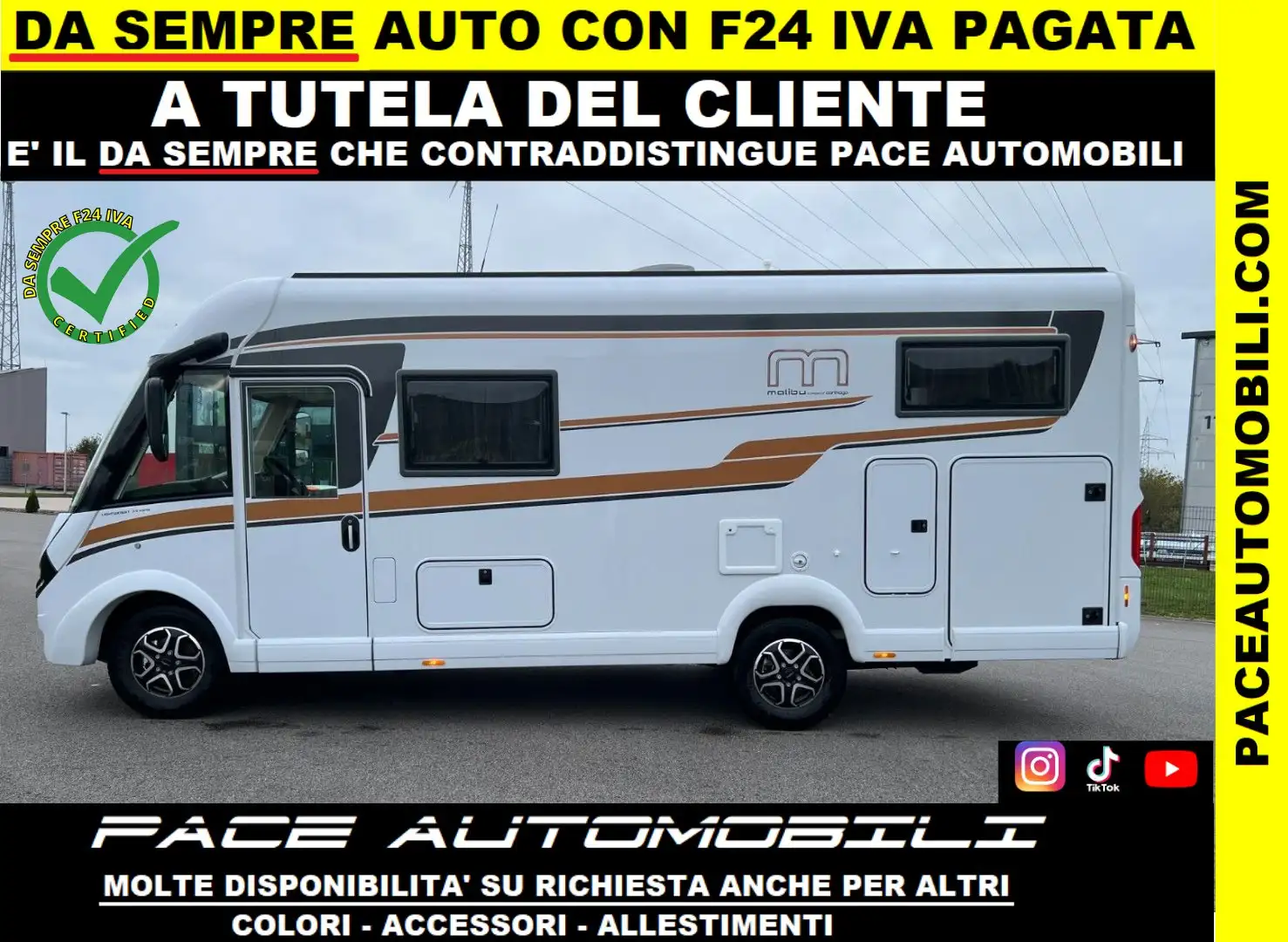 Carthago MALIBU I 430 PATENTE B SOLARE TV GARANZIA 5 ANNI Bianco - 1