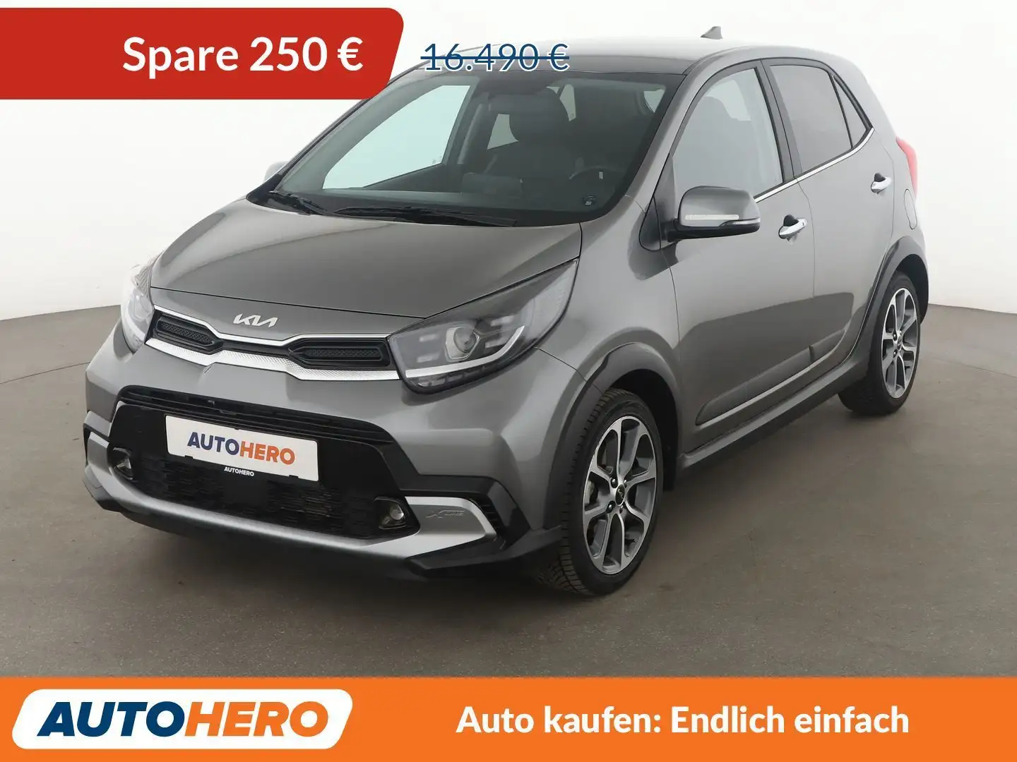 Kia Picanto 1.0 TGDI X Line*NAVI*TEMPO*PDC*SHZ*KLIMA*GARANTIE* Grau - 1