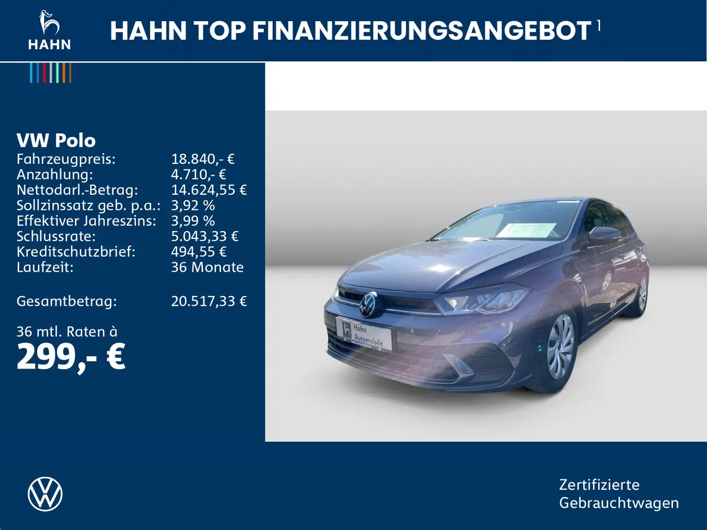 Volkswagen Polo 1.0TSI Life LED Navi ACC PDC Sitzh APP-Conn Grau - 2