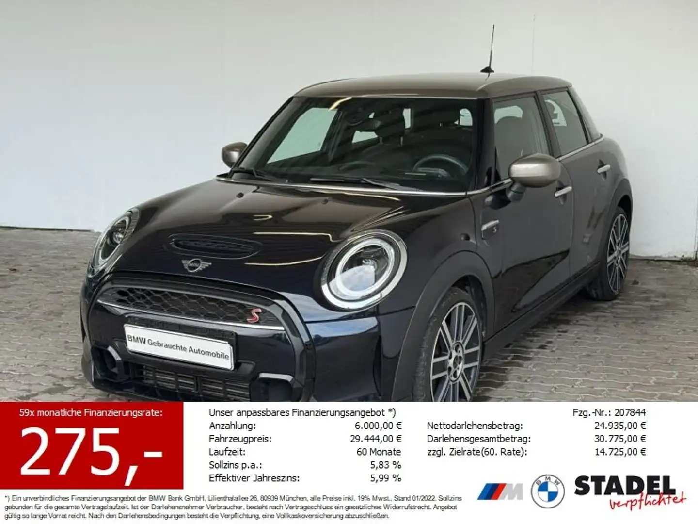 MINI Cooper S Navi.LED.HuD.ACC.RFK.AppleCar.DAB.LrHz Noir - 1
