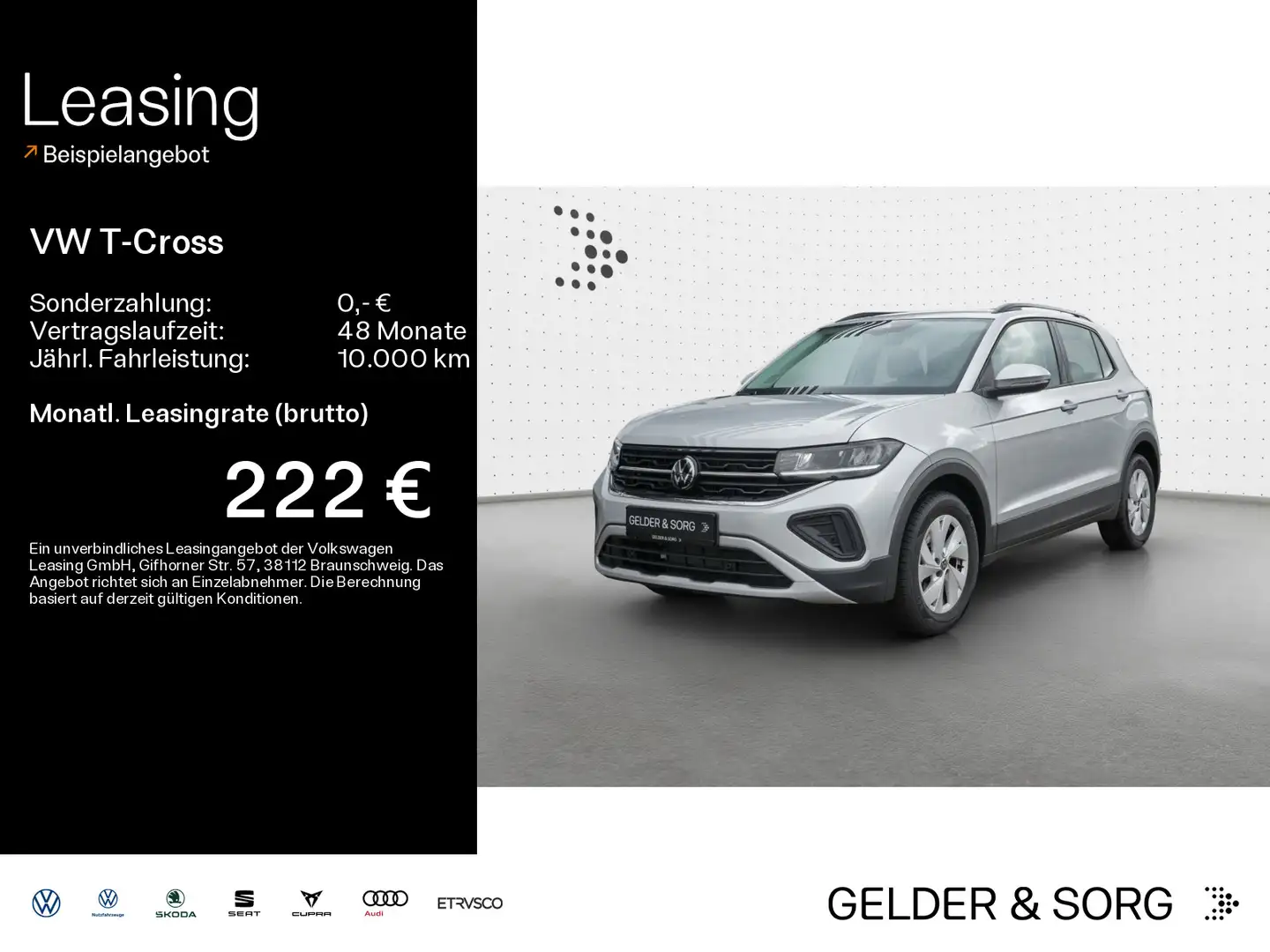 Volkswagen T-Cross Life 1.0 TSI LED*Digital*EPH*DAB+*ACC Argent - 1