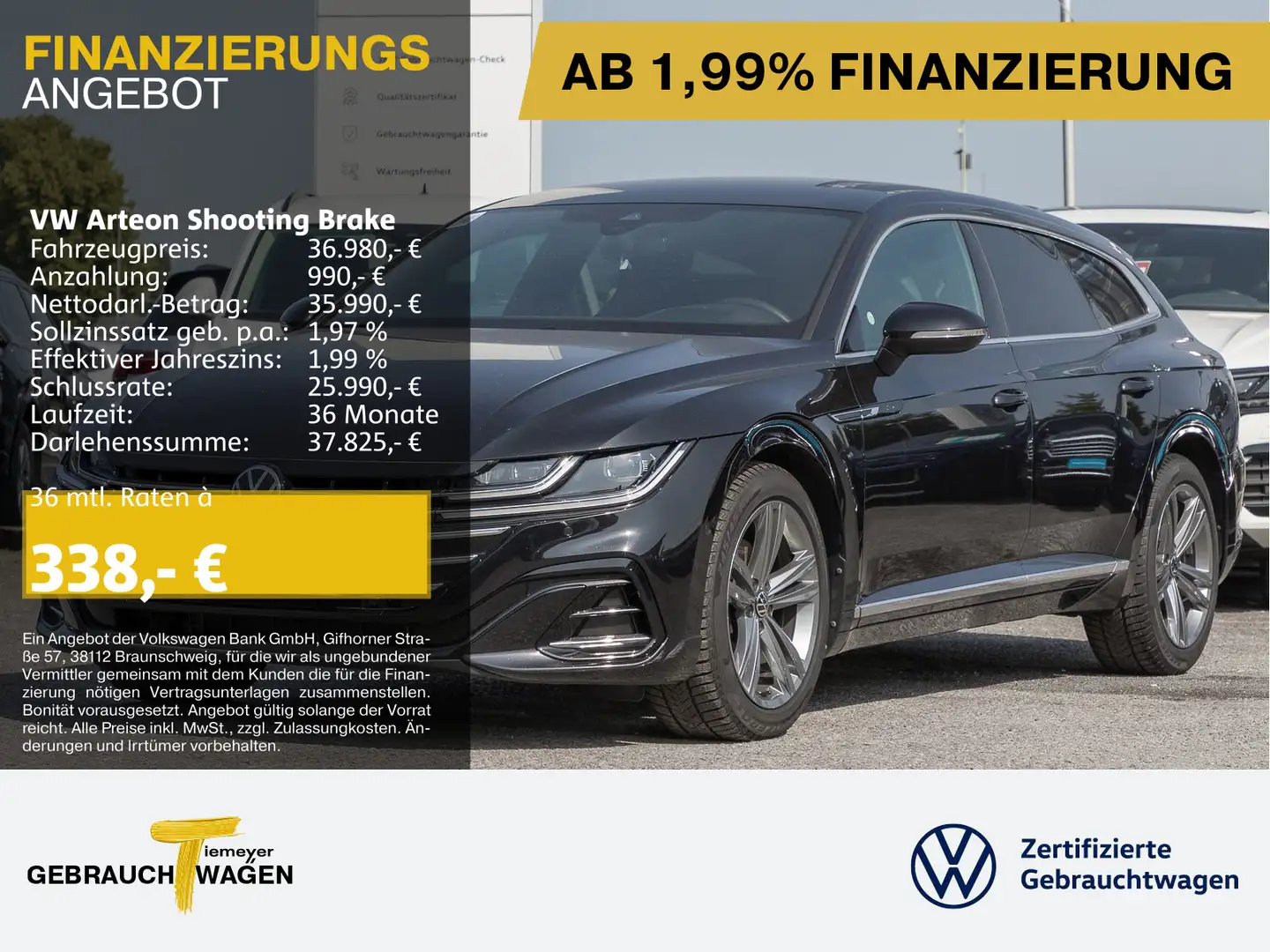 Volkswagen Arteon 2.0 TDI DSG 4M R-LINE UPE7 Schwarz - 1