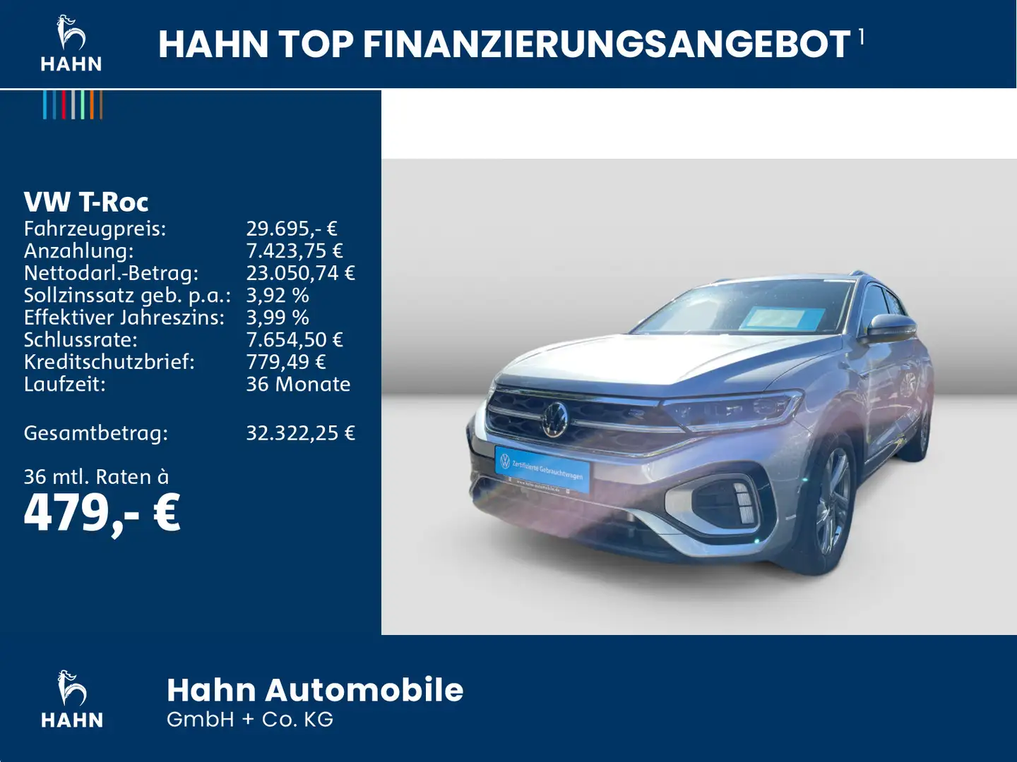 Volkswagen T-Roc 2.0TSI DSG 4Mo R-Line Matrix Navi CAM ACC Zilver - 2