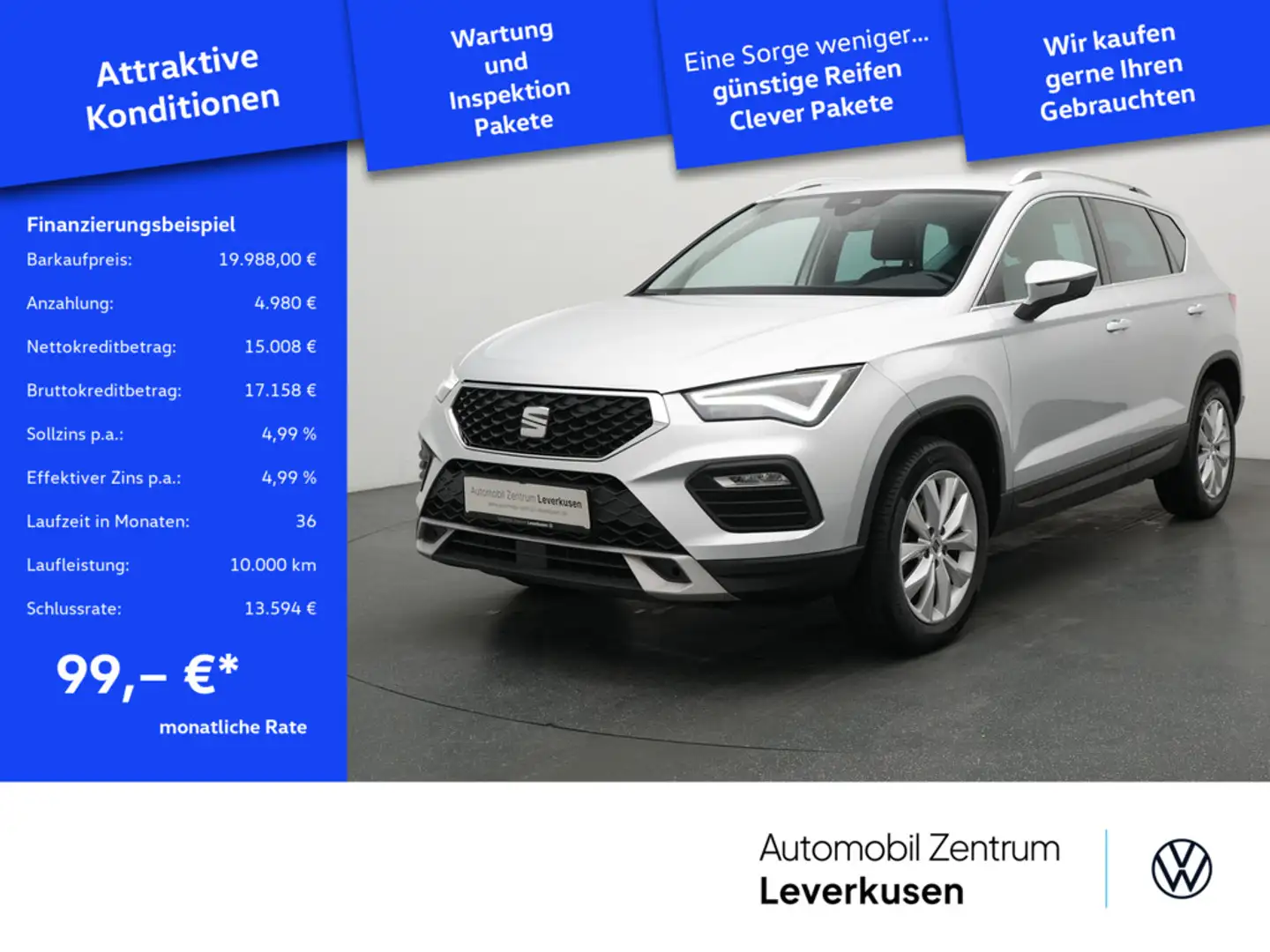 SEAT Ateca Style NAVI ACC LED KAM VIRT CARPLAY PDC Schwarz - 1