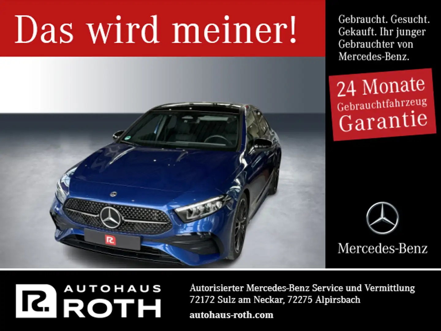 Mercedes-Benz A 250 A 250 4M Limousine AMG Night Pano-Dach 19"-LMR LED Blue - 1