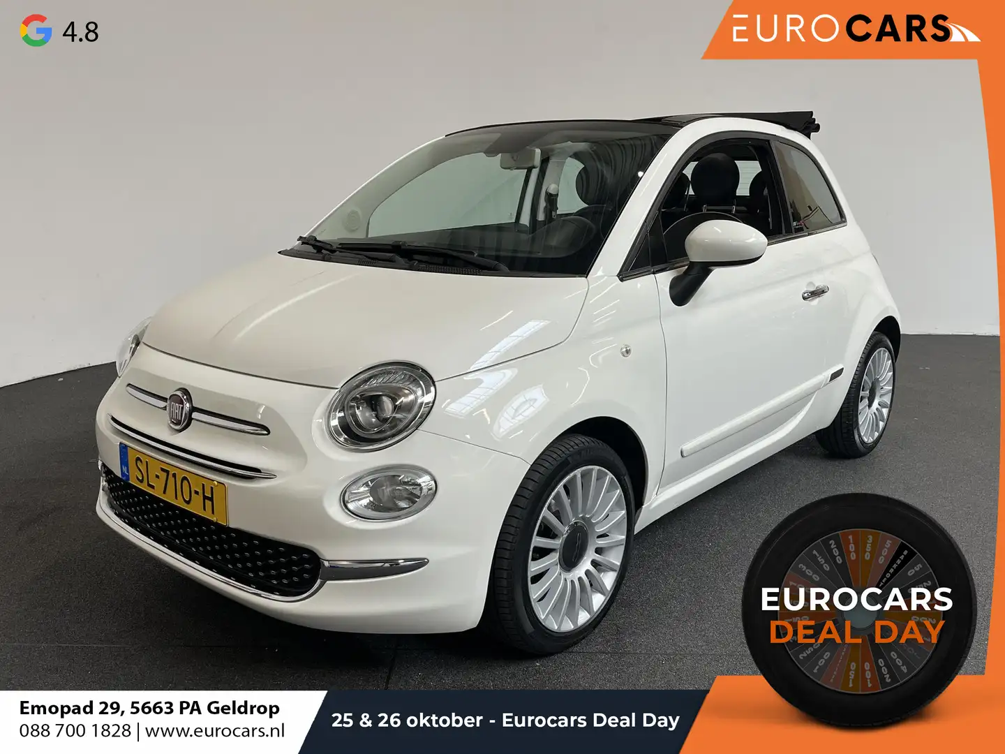 Fiat 500C 0.9 TwinAir Turbo Lounge Navigatie Airco Blanc - 1