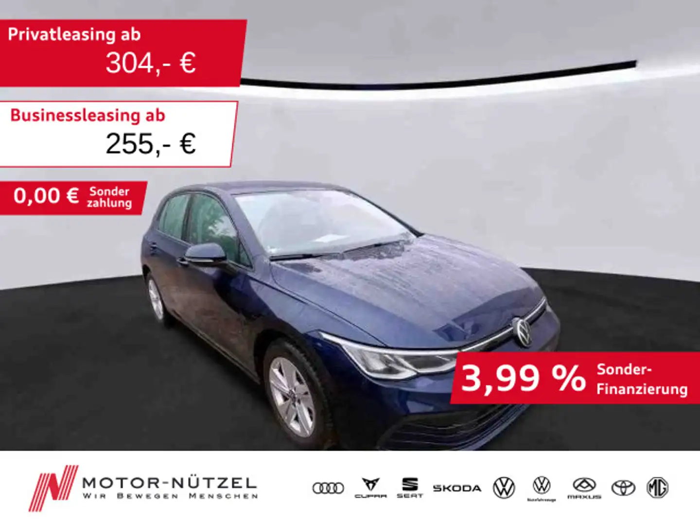 Volkswagen Golf VIII 1.5 TSI LIFE 5JG+LED+NAV+AHK+STHZG+ACC Blau - 1