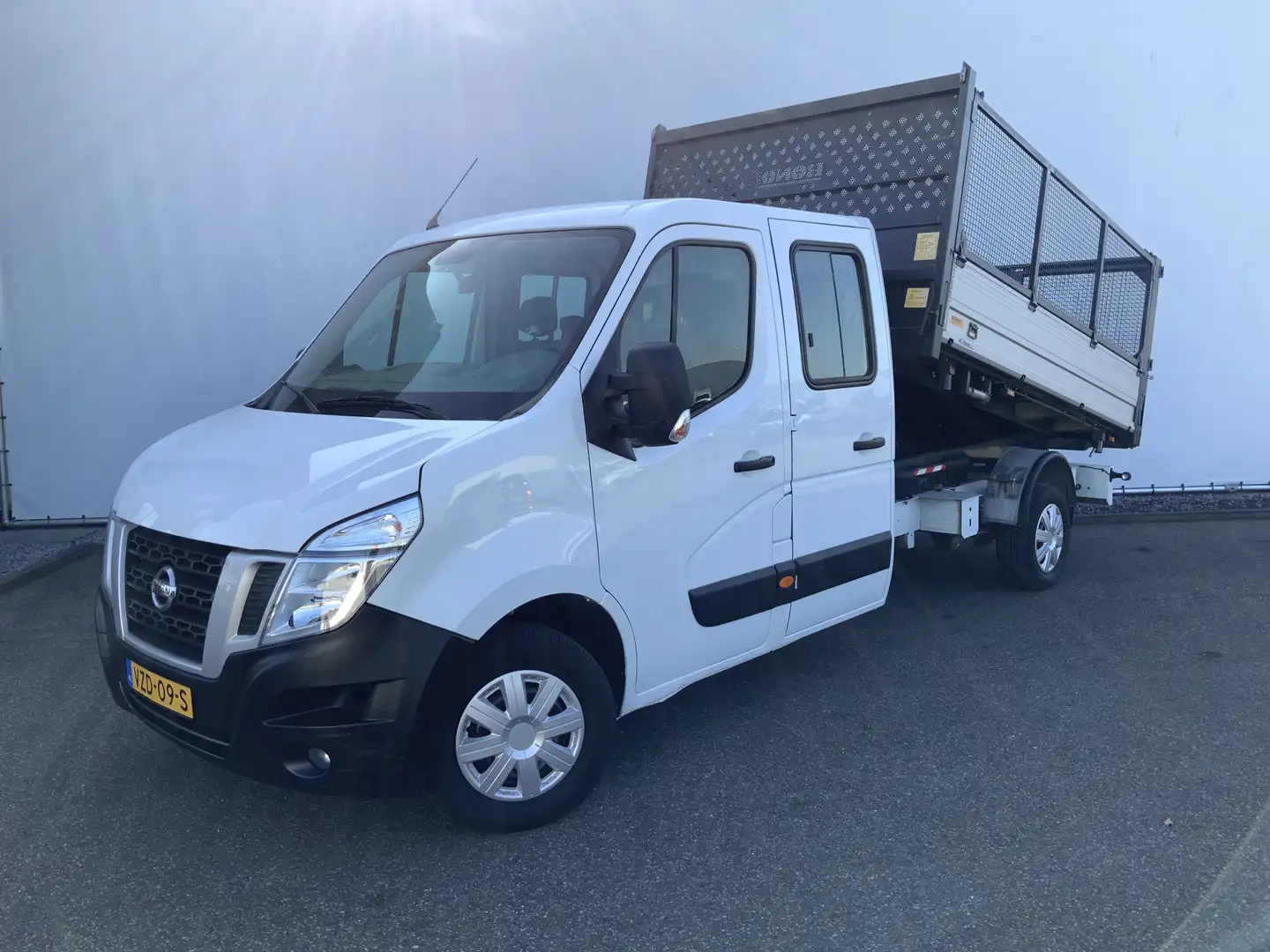 Nissan NV400 2.3 dCi L3H1 Dub Cab 3 Zijde Kipper Airco Bakmaat Wit - 1