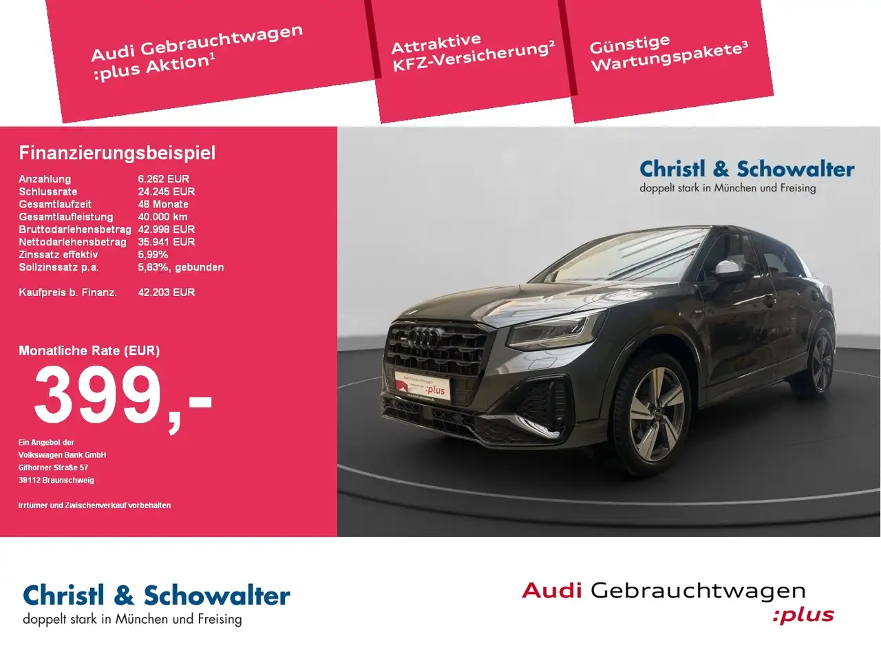 Audi Q2 40TFSI quattro S tronic S line AHK+LED+Navi