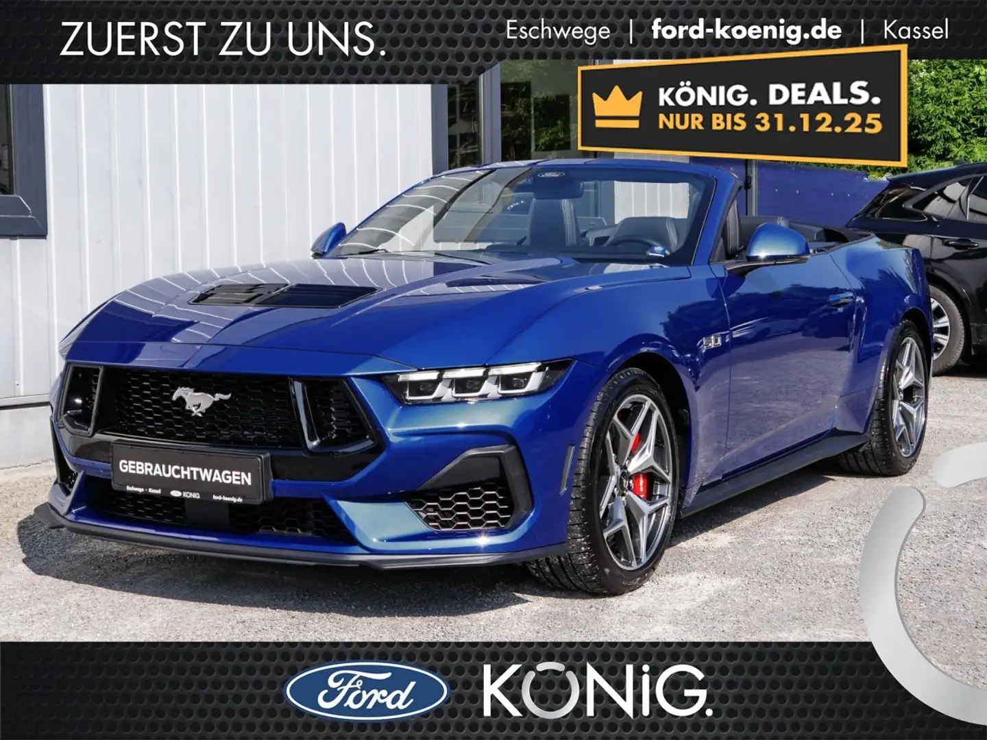 Ford Mustang GT V8 Cabrio Bremssättel rot lackiert Klima Navi Bleu - 1