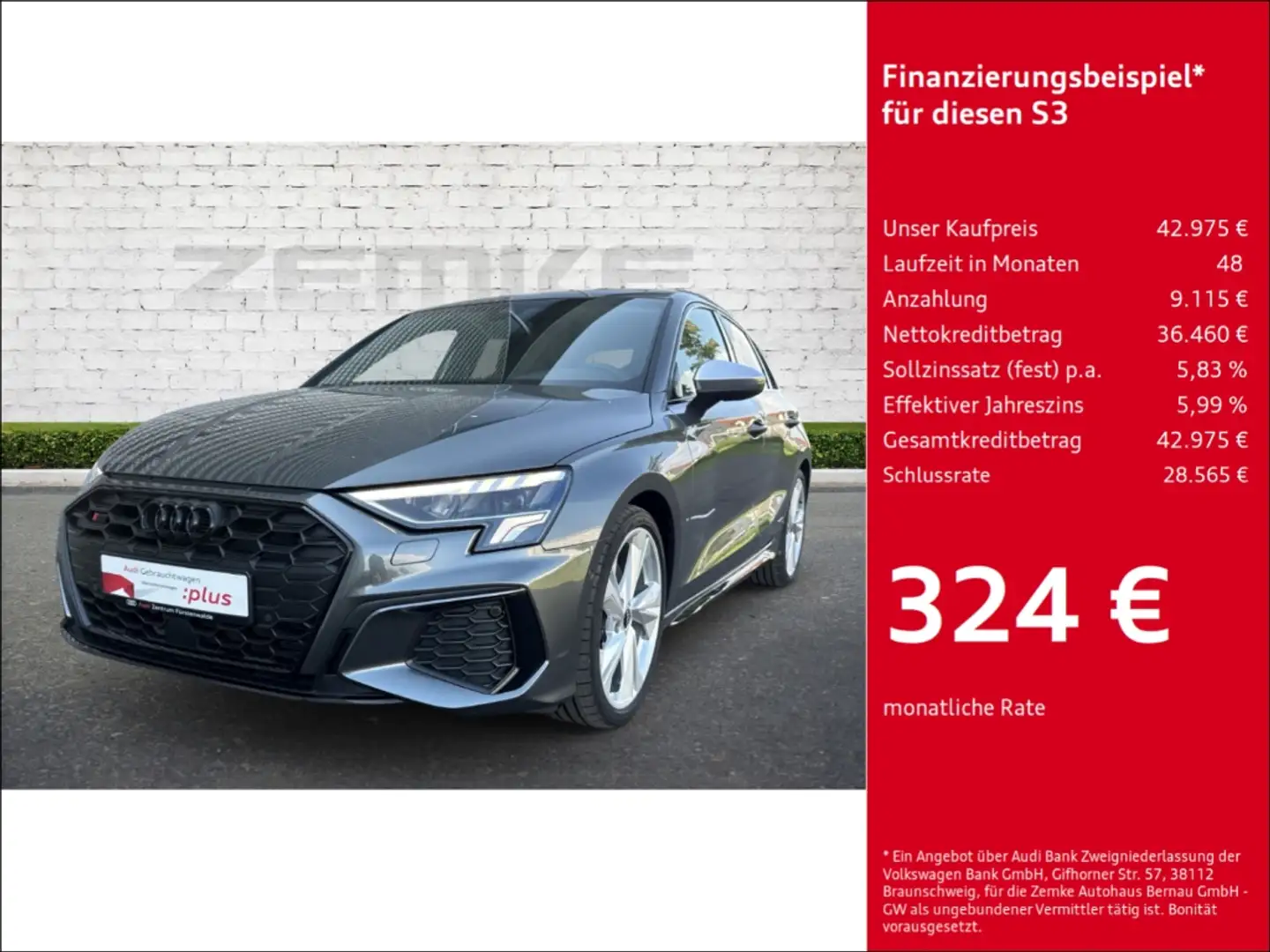 Audi S3 2.0 Sportback 2,0 TFSI S tronic quattro AD Navi Di Grau - 1