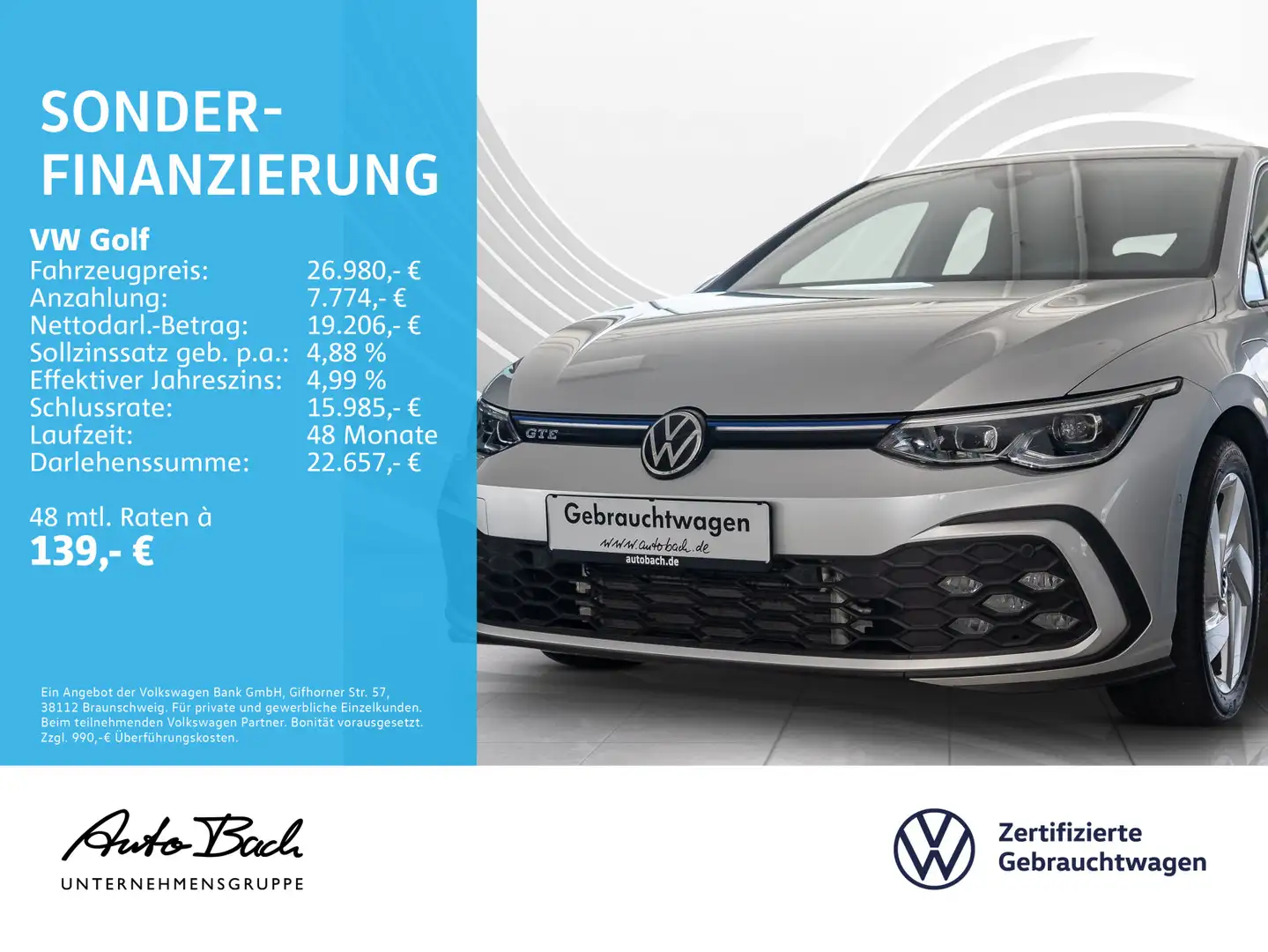 Volkswagen Golf GTE VIII GTE 1.4 eHybrid DSG Navi LED ACC Digit Stříbrná - 1