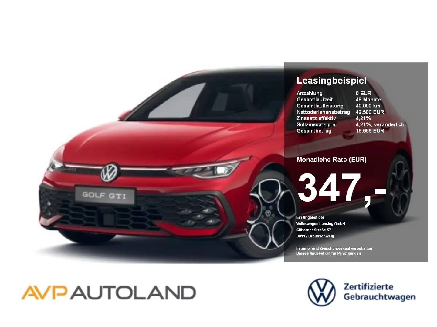 Volkswagen Golf VIII GTI 2.0 TSI DSG | NAVI | AHK | ACC | Rot - 1