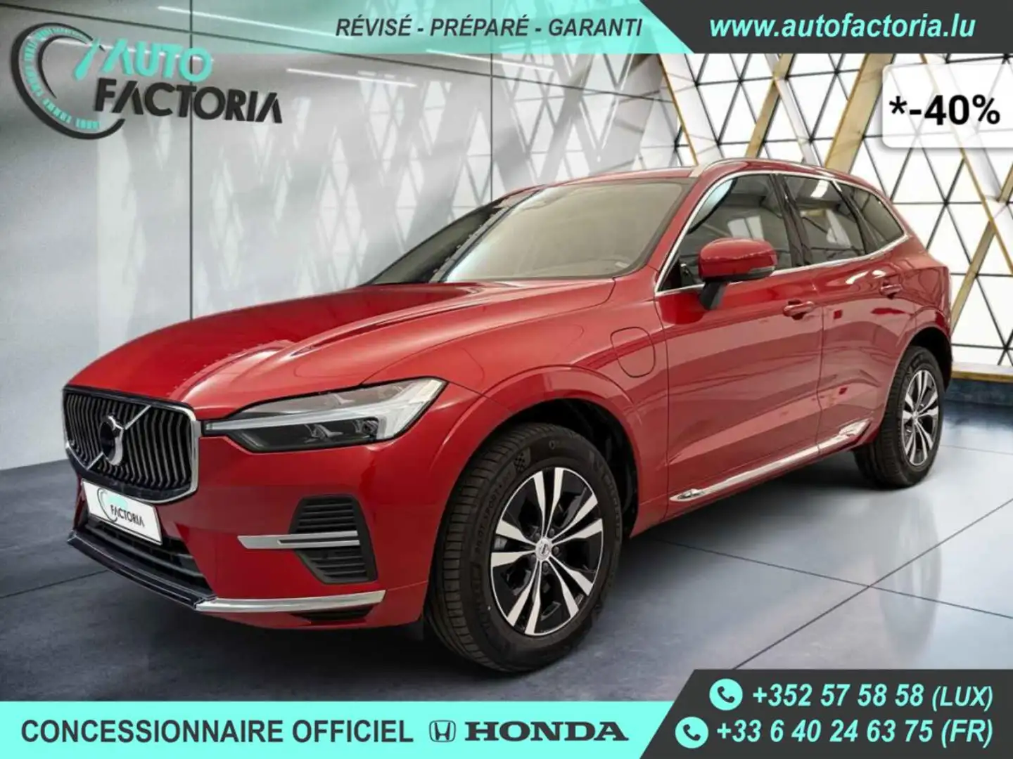 Volvo XC60 -40% T6 PHEV 350cv BVA8 4X4 +T.PANO+GPS+Options Rouge - 1