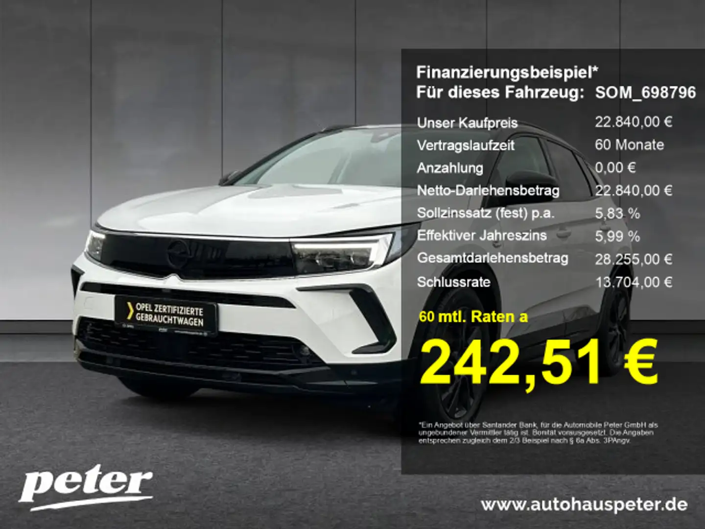Opel Grandland Grandland 1.2 Turbo GS Line Klimaautomatik Alcanta Blanc - 1