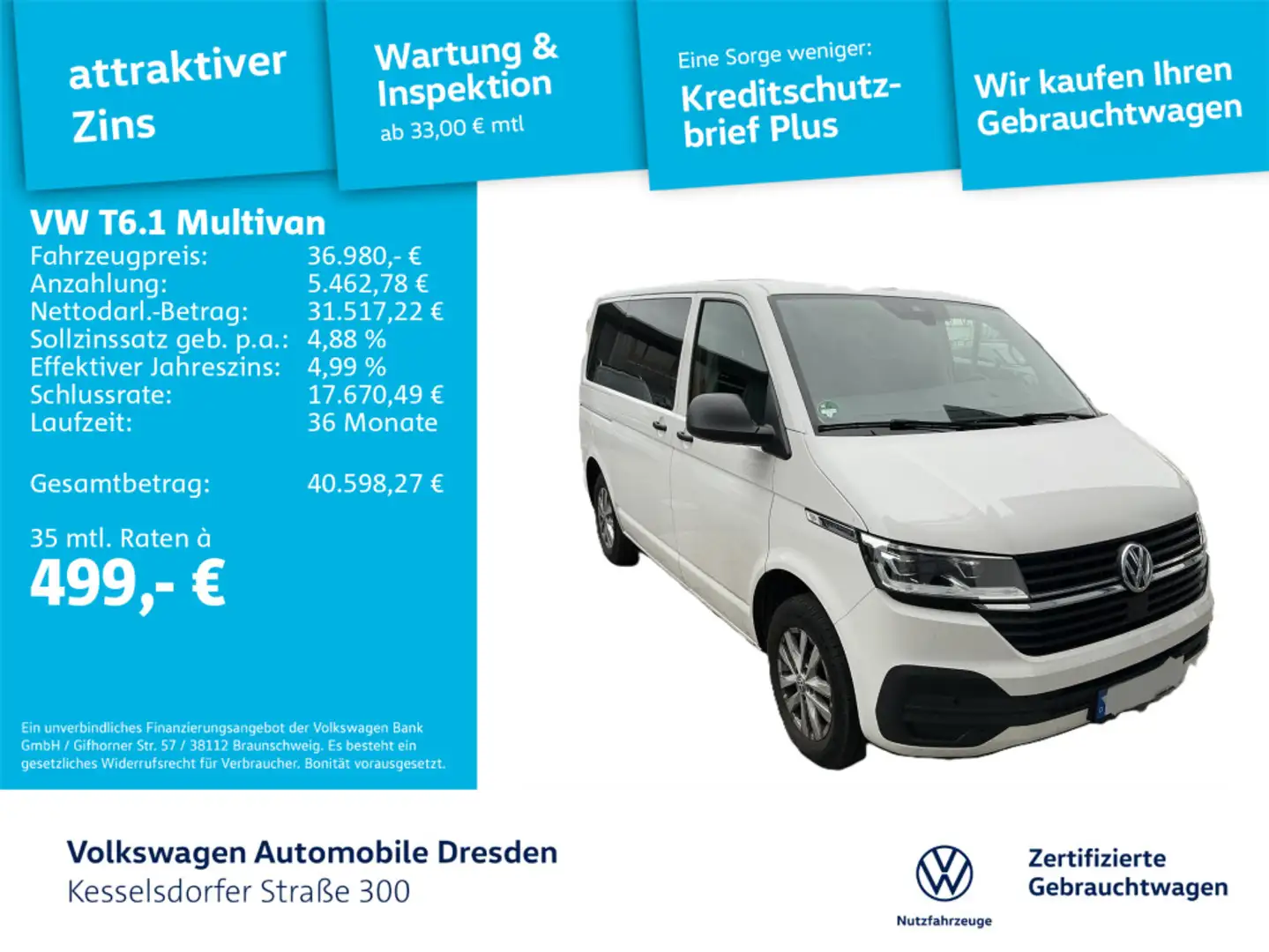 Volkswagen T6.1 Multivan Trendline Blanc - 1