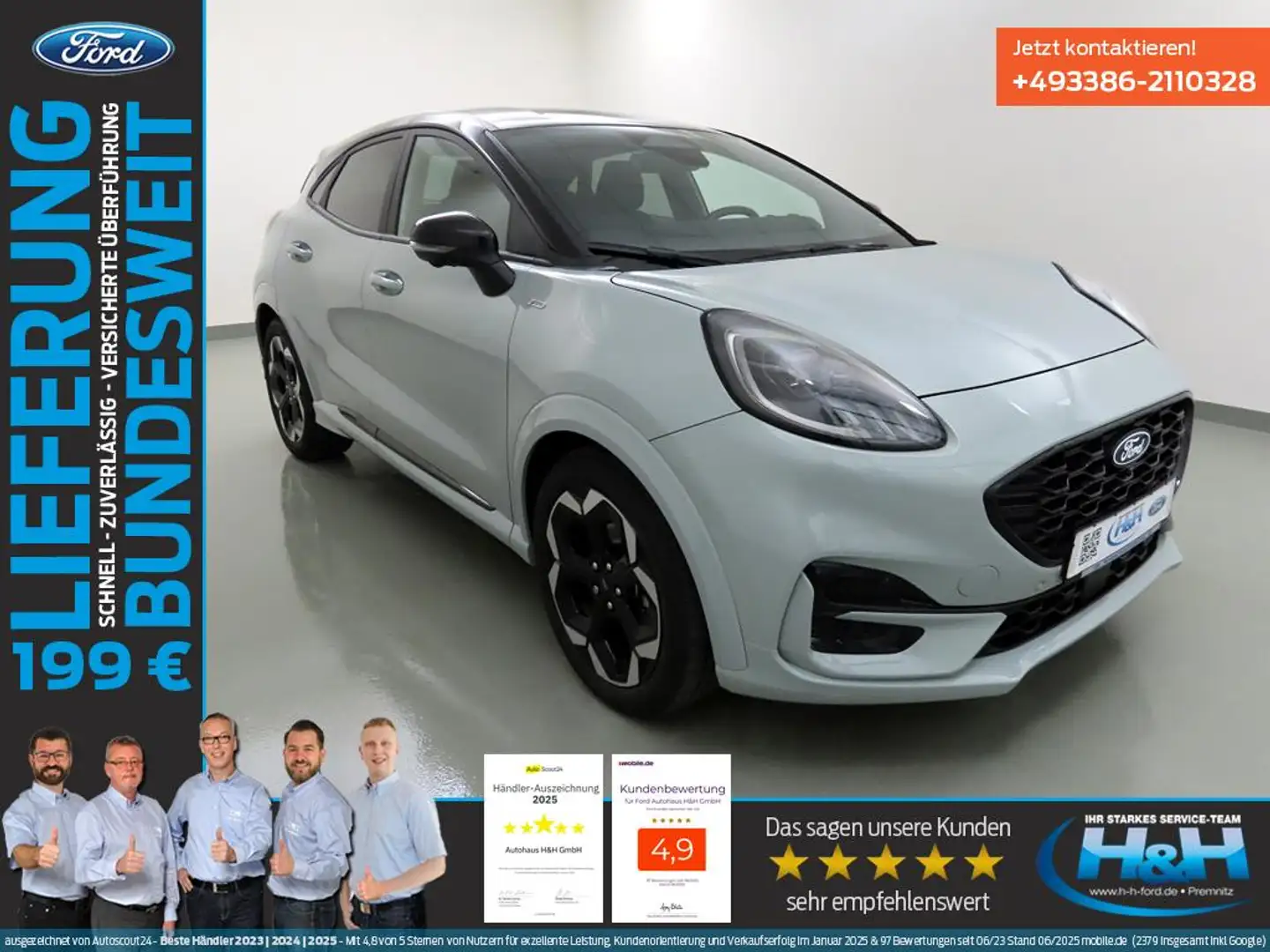 Ford Puma 1.0 Aut M-Hybrid ST-Line X Matrix-LED+ACC Grau - 1
