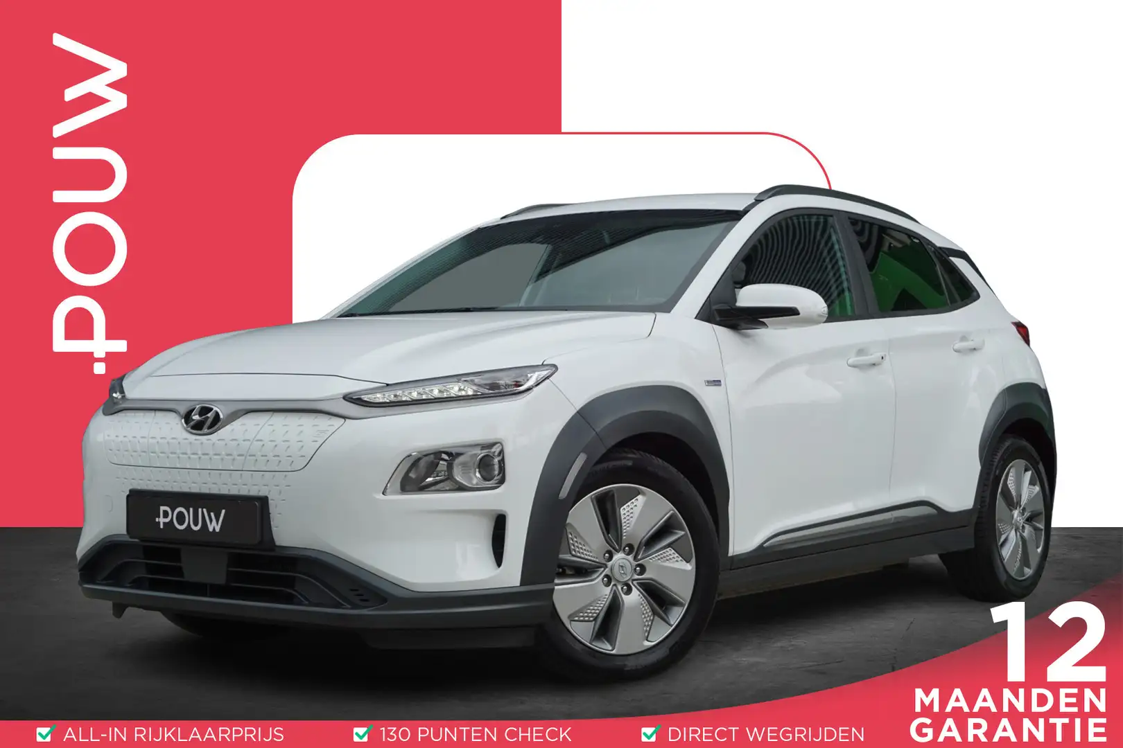 Hyundai KONA EV 204pk Fashion 64 kWh | SoH 97% | Navigatie | Ap Wit - 1