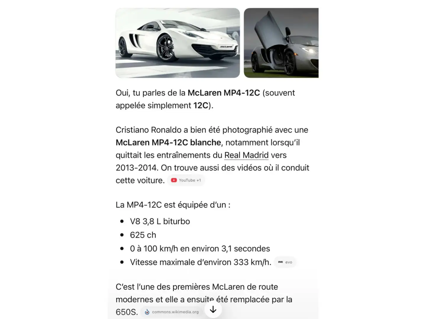 McLaren MP4-12C MP4-12C Carbon Ex Voiture de CR7 Weiß - 2