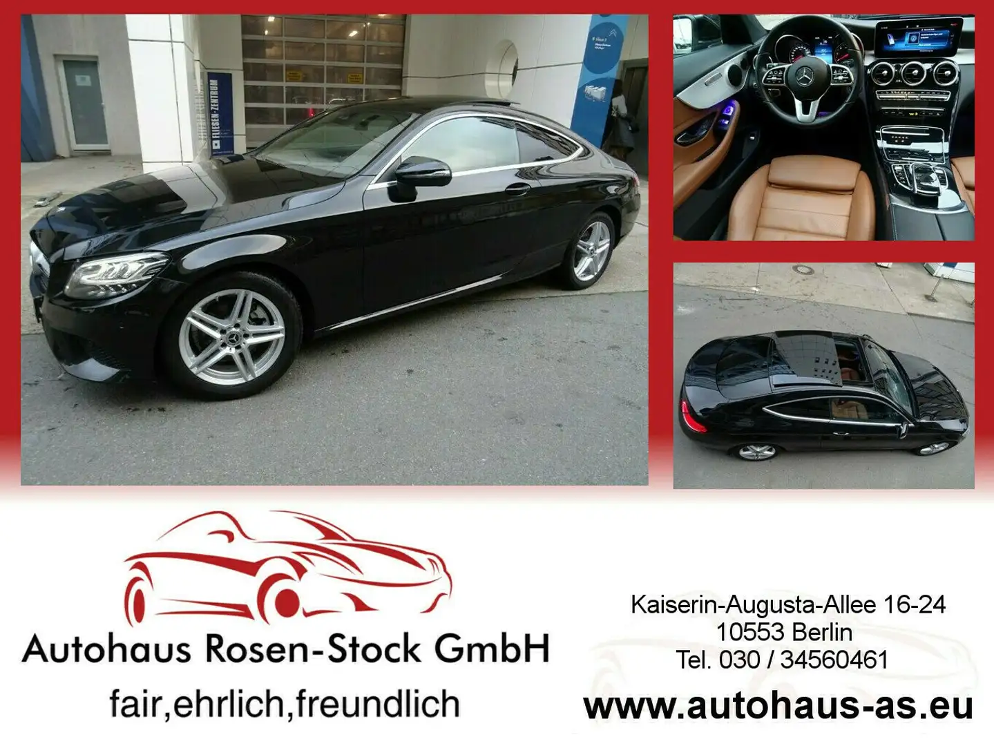 Mercedes-Benz C 220 d Coupe Avantg,9G-Tronic,Mod.21,Leder,ACC,AHK,Navi Noir - 1