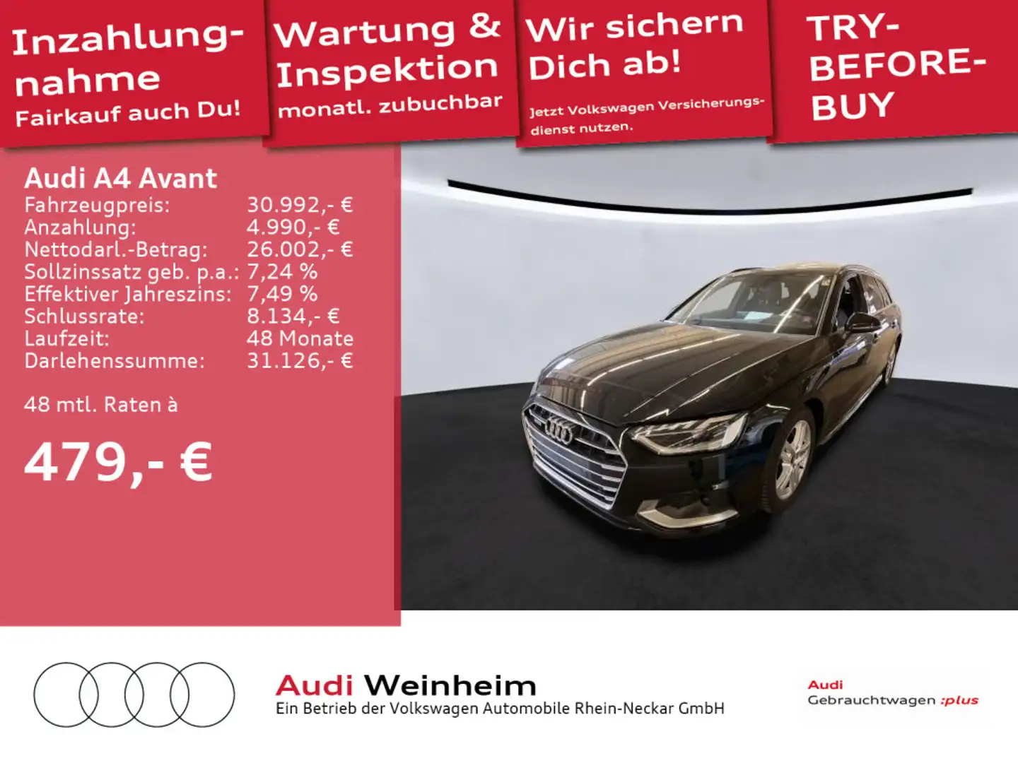 Audi A4 40 TDI qua S-Line innen Panorama AHK Ka Negro - 1