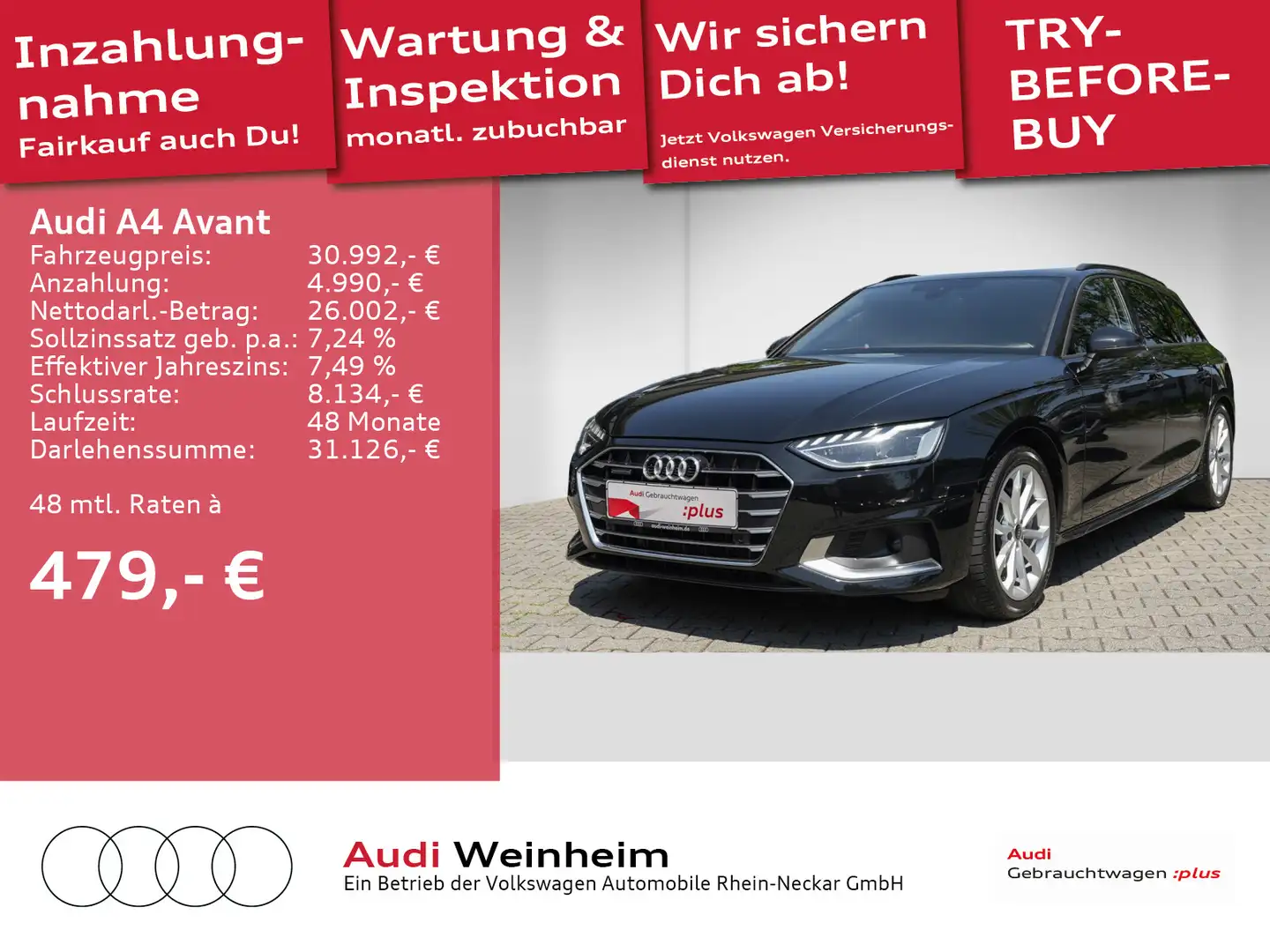 Audi A4 40 TDI qua S-Line innen Panorama AHK Ka Nero - 1