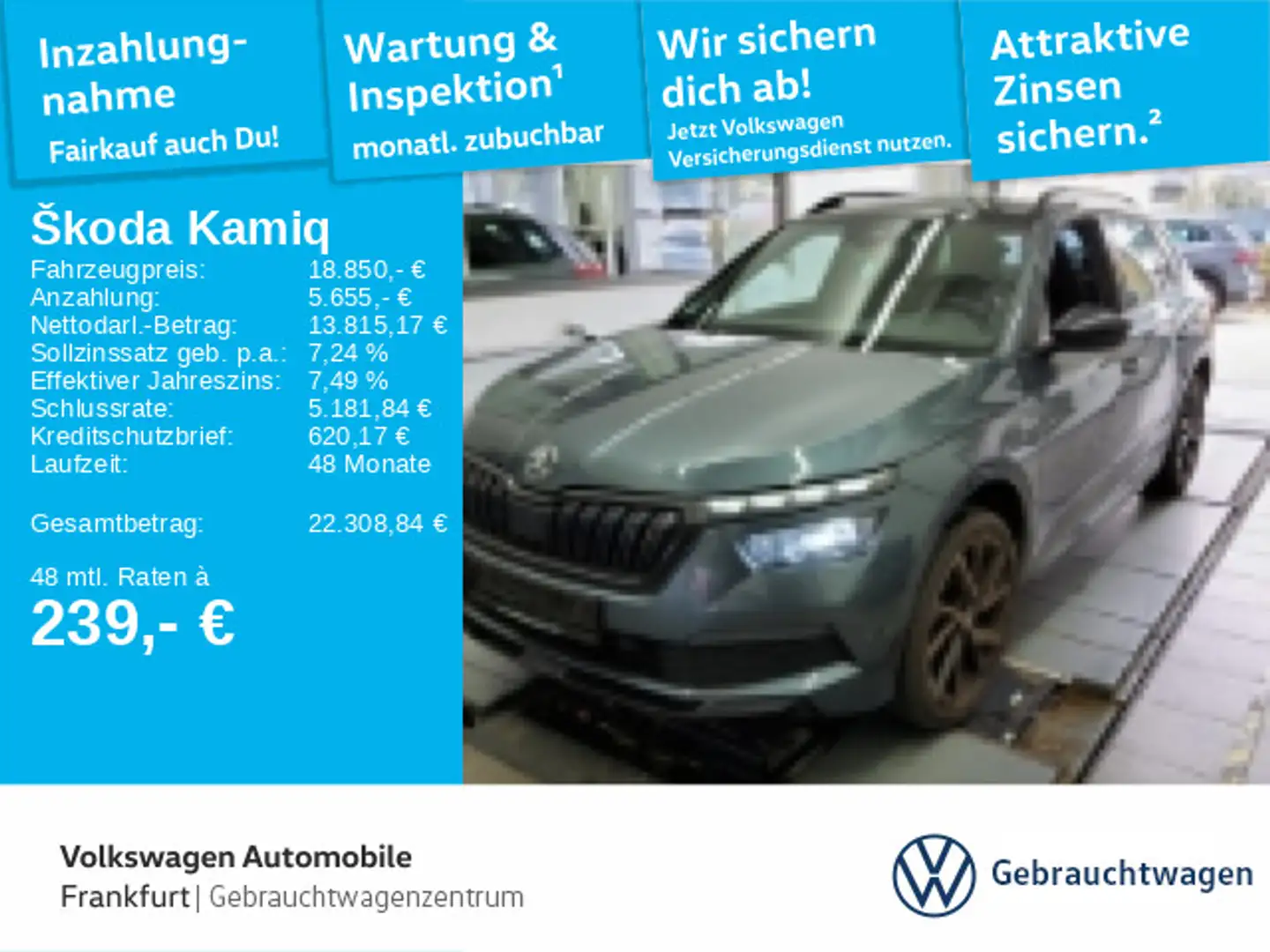 Skoda Kamiq 1.0 TSI Monte Carlo Navi FrontAssist Grau - 1