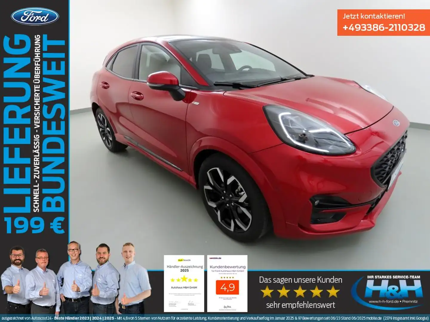Ford Puma 1.0 M-Hybrid ST-Line X AHK+PanoDach Rot - 1