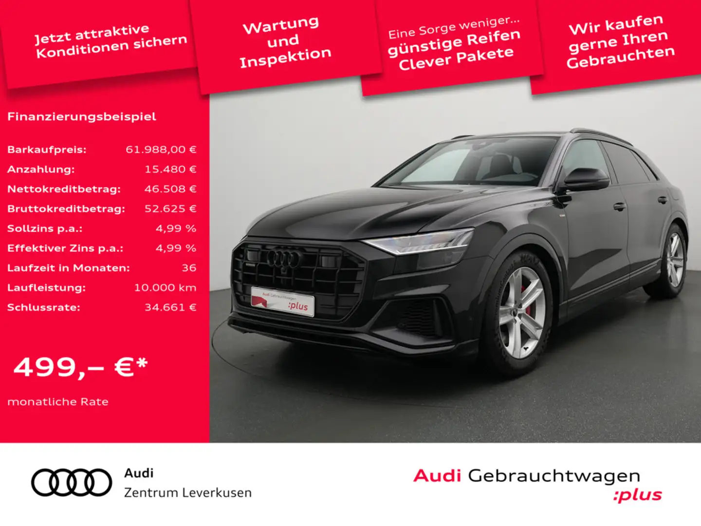 Audi Q8 quattro S line ACC NAVI VIRT SITZBELÜ KAM 360 Schwarz - 1