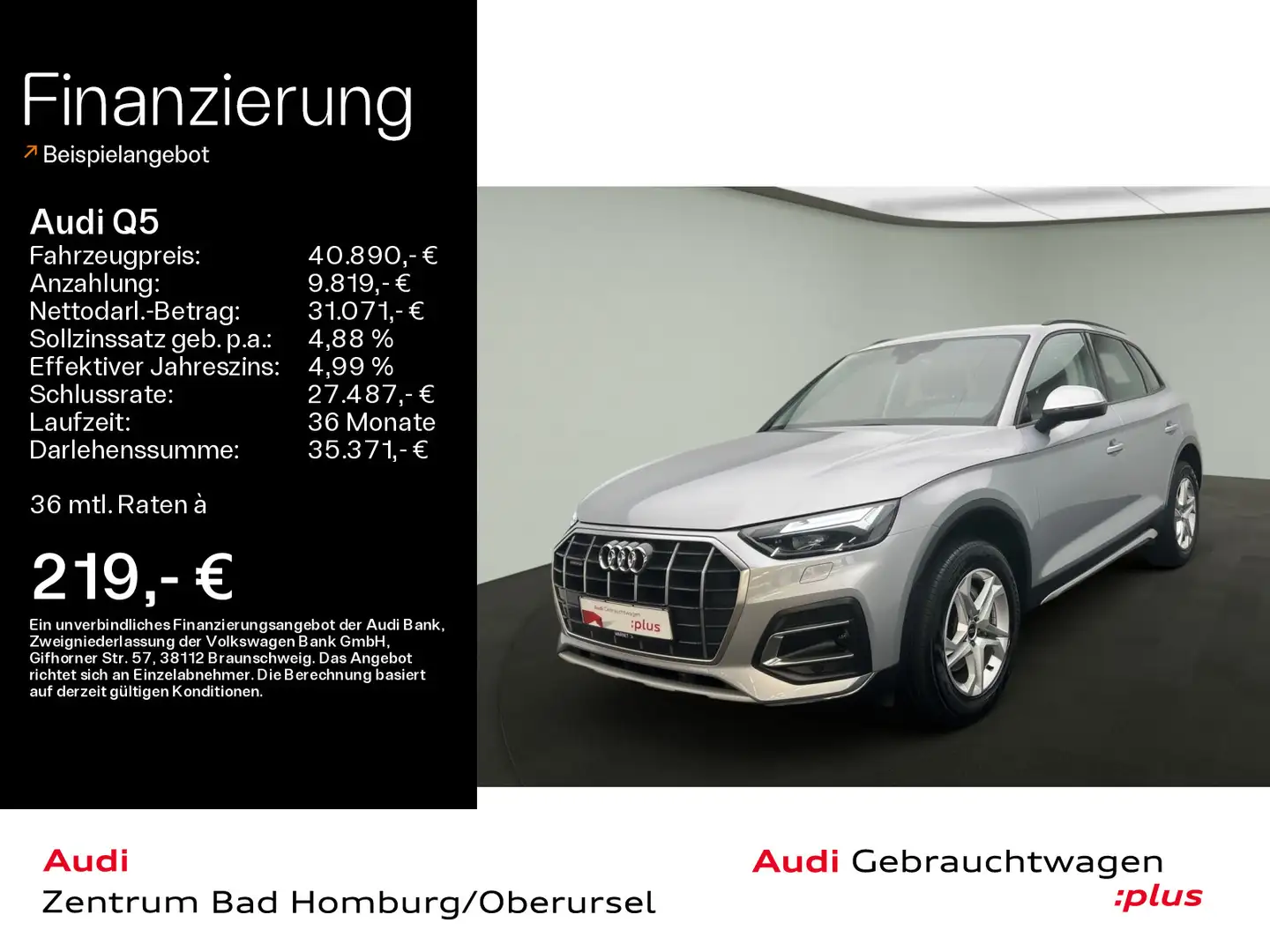 Audi Q5 Advanced 40 TDI quattro*Navi*LED*B&O*AHK*PDC* Silber - 1