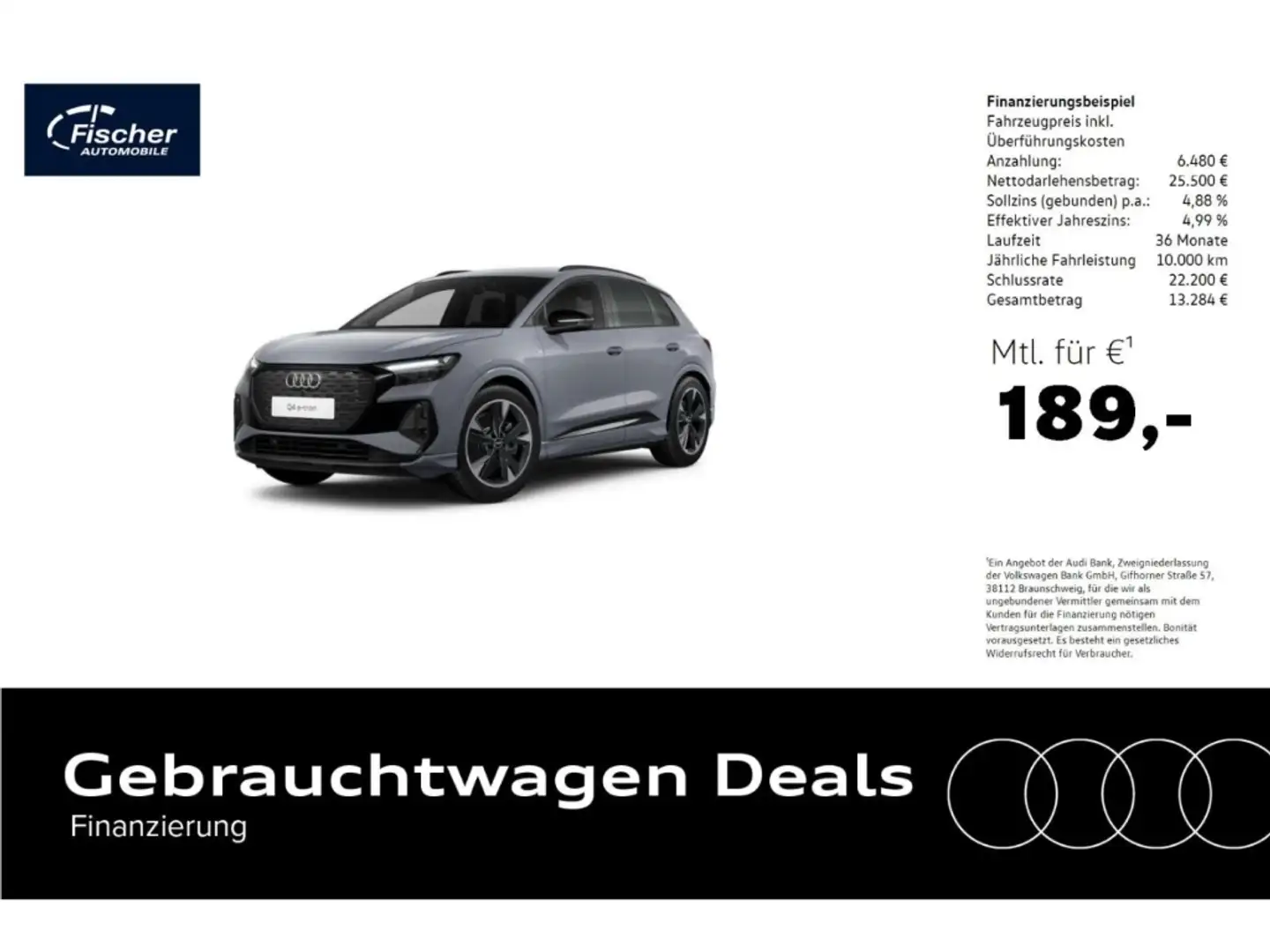 Audi Q4 e-tron 40 S line W-Pumpe/20''/NAV/SH/PDC+ Grau - 1